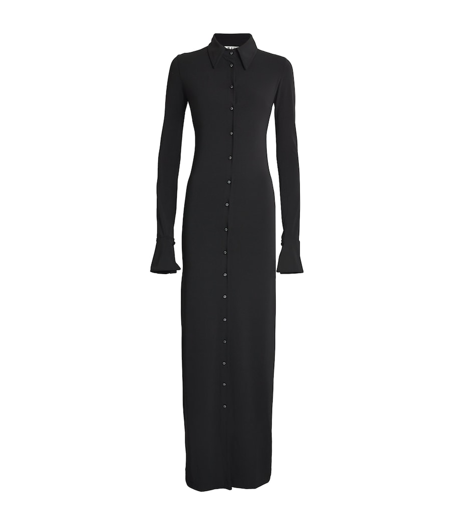 Georgia Maxi Shirt Dress BLACK Image 1