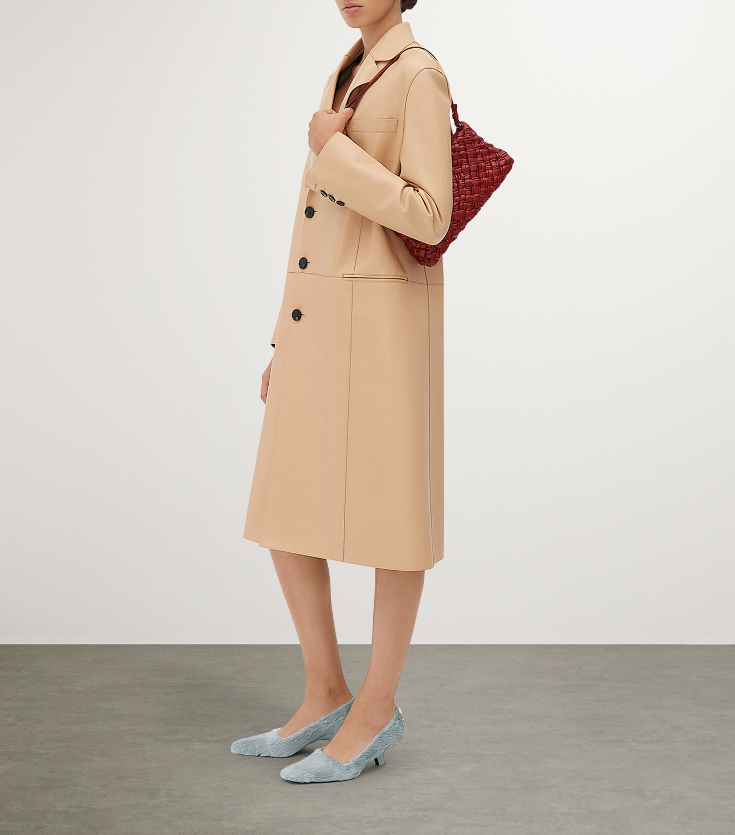 Bottega Veneta Red Leather Kalimero Cha-Cha Shoulder Bag