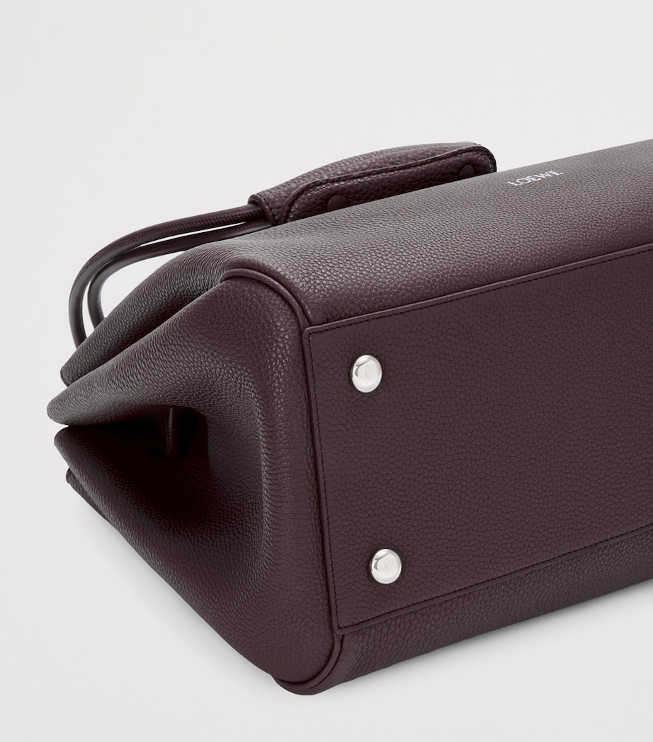 Large Leather Madrid Shoulder Bag DARK EBONY Image 9