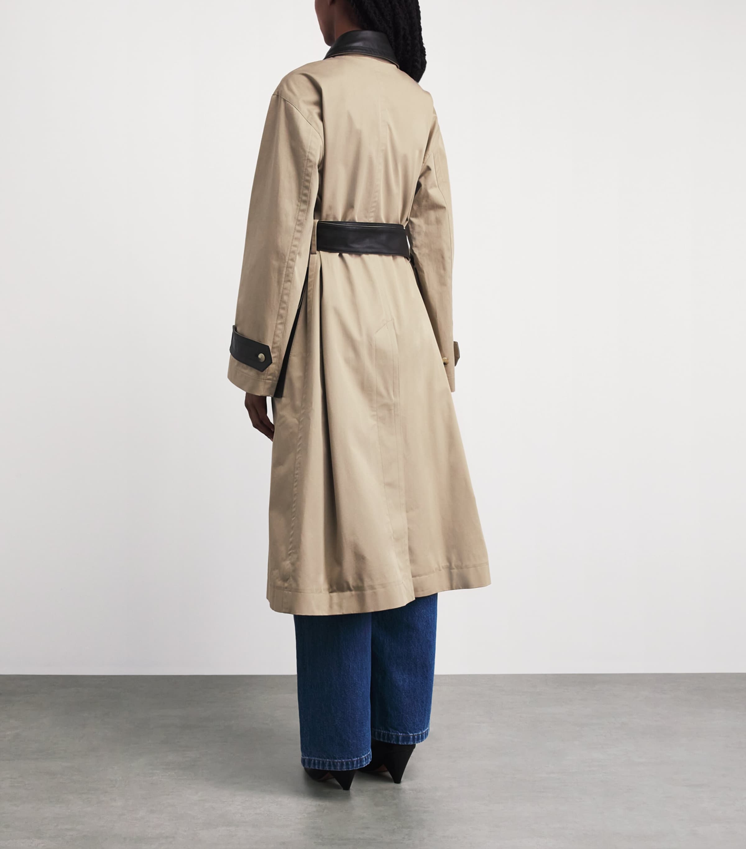 Joseph Womens Cotton Zaman Trench Coat Dark Powder Image 5