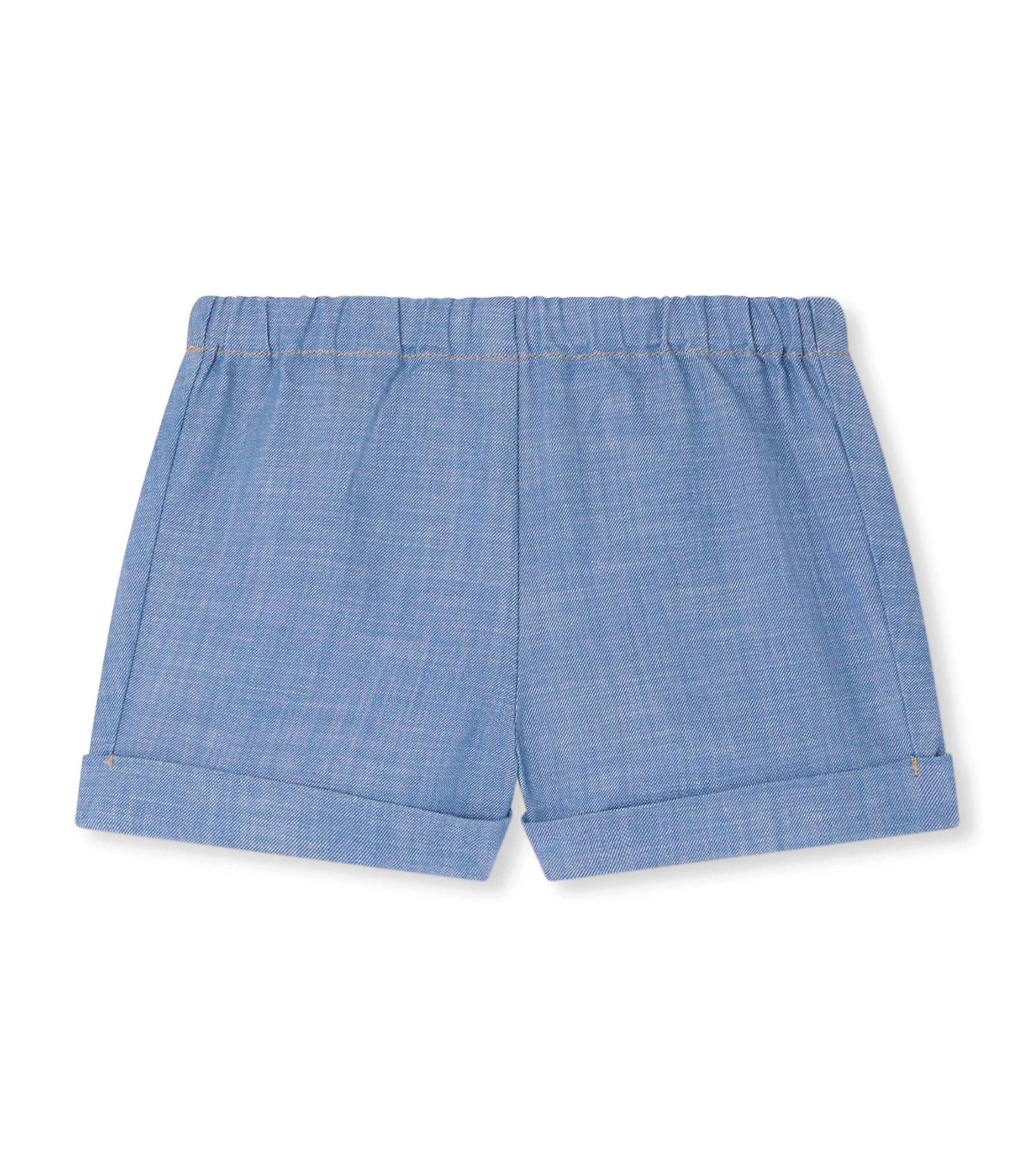 Bonpoint Cotton Shorts (6-18 Months) Bleu Image 1