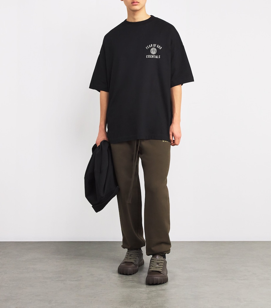 Cotton-Blend State Logo Print Sweatpants BROWN Image 2