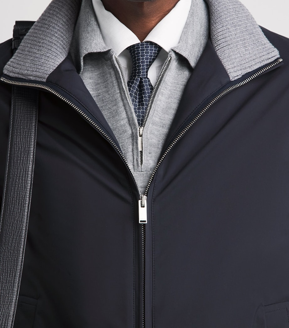 Lardini Mens Shell Bomber Jacket Navy Image 3