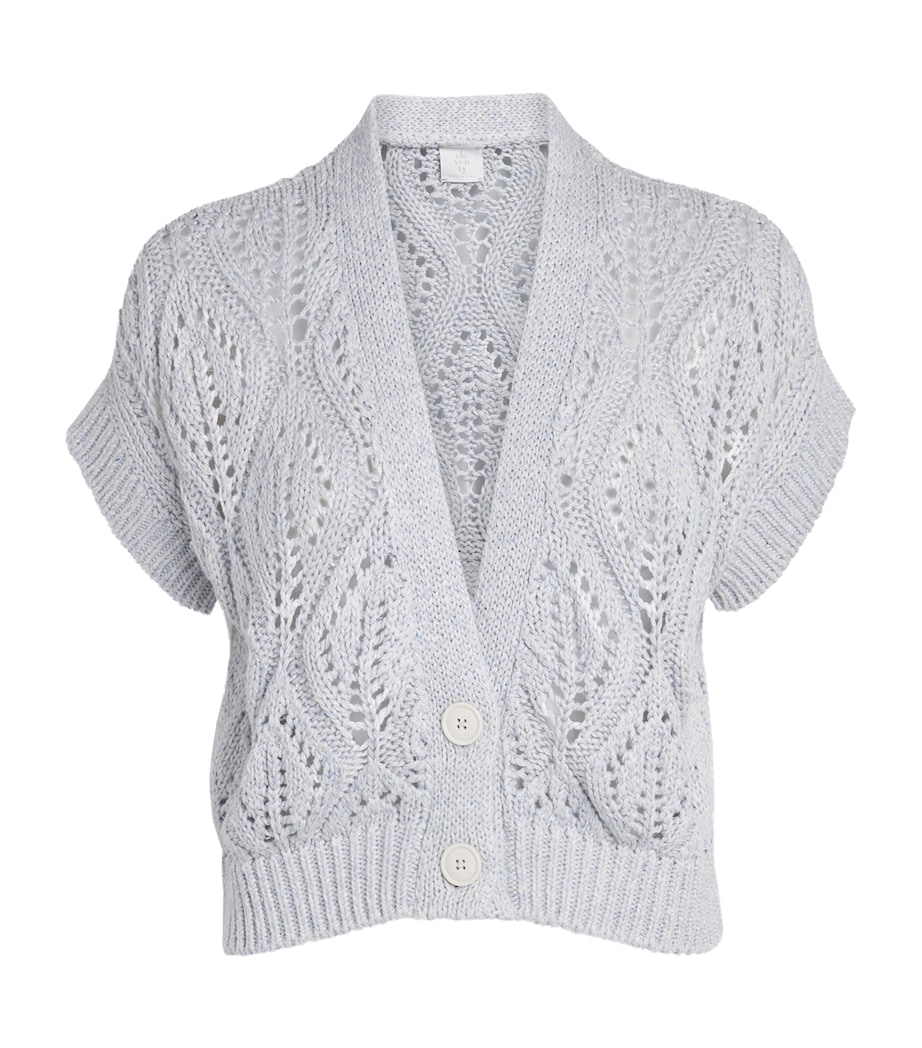 Eleventy Womens Openwork Knit Cardigan Nuvola Image 1