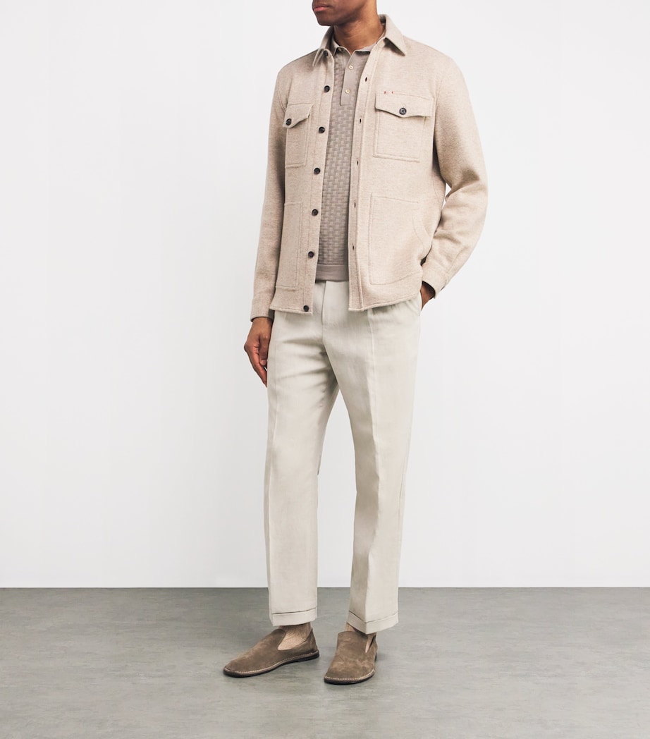 Cotton Textured Polo Shirt 025 GRY PC DYE STEEL Image 2