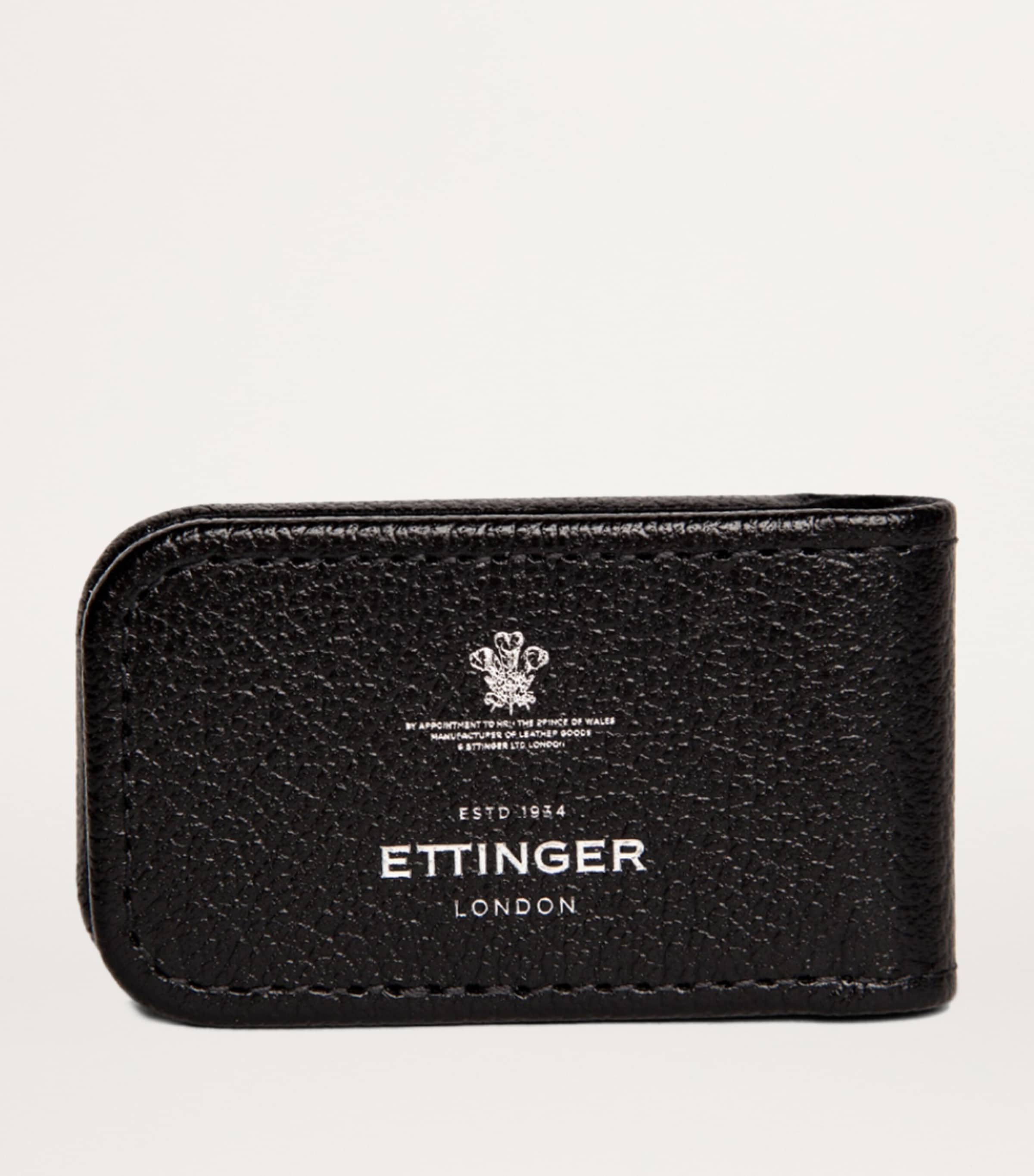 Leather Capra Money Clip BLACK Image 2