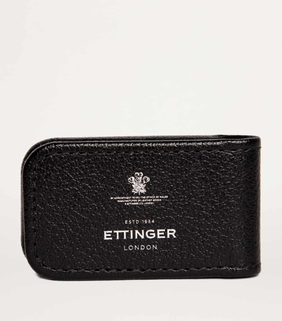 Leather Capra Money Clip BLACK Image 2