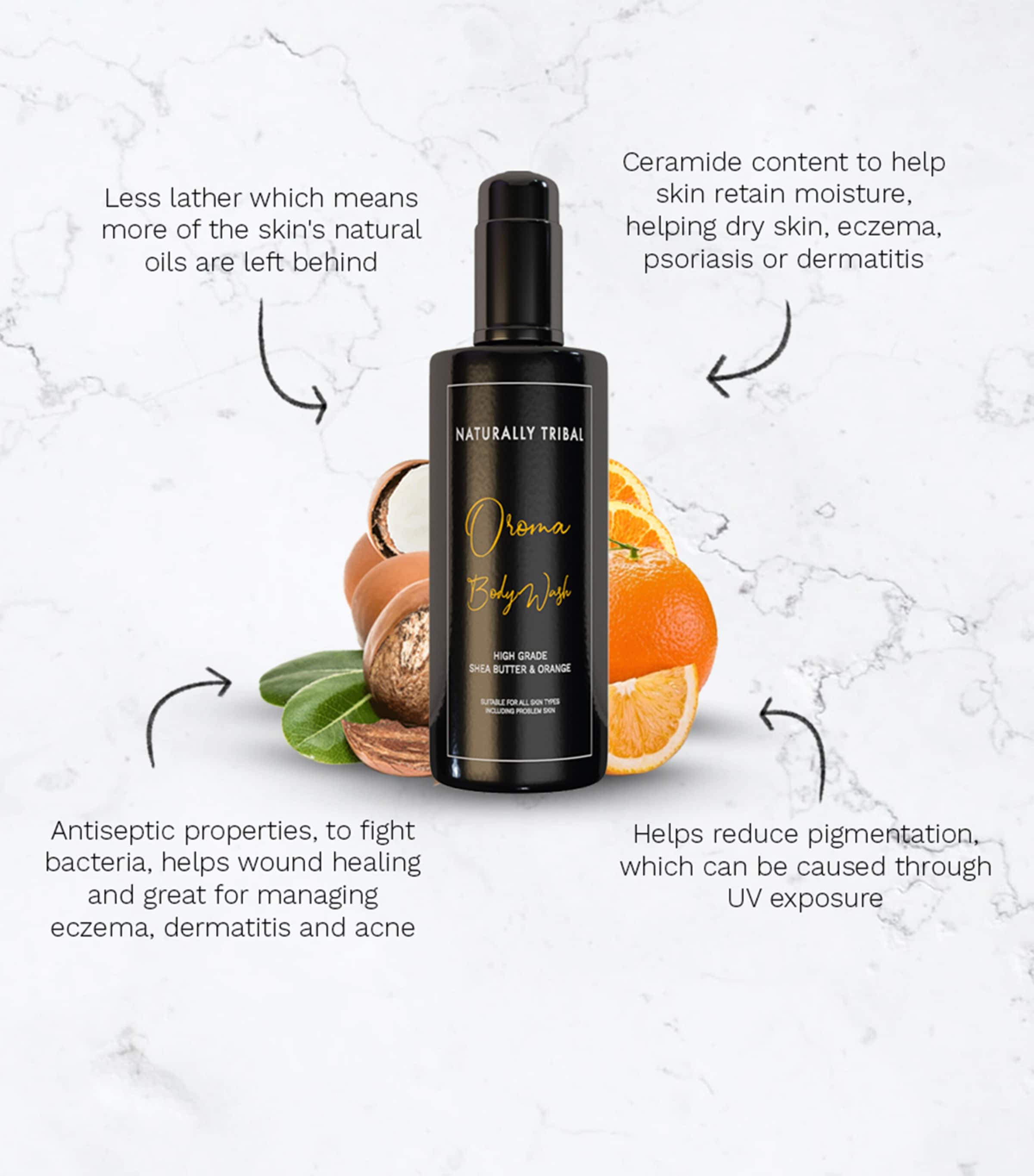 Naturally Tribal Oroma Body Wash (200ml) Orange Image 3