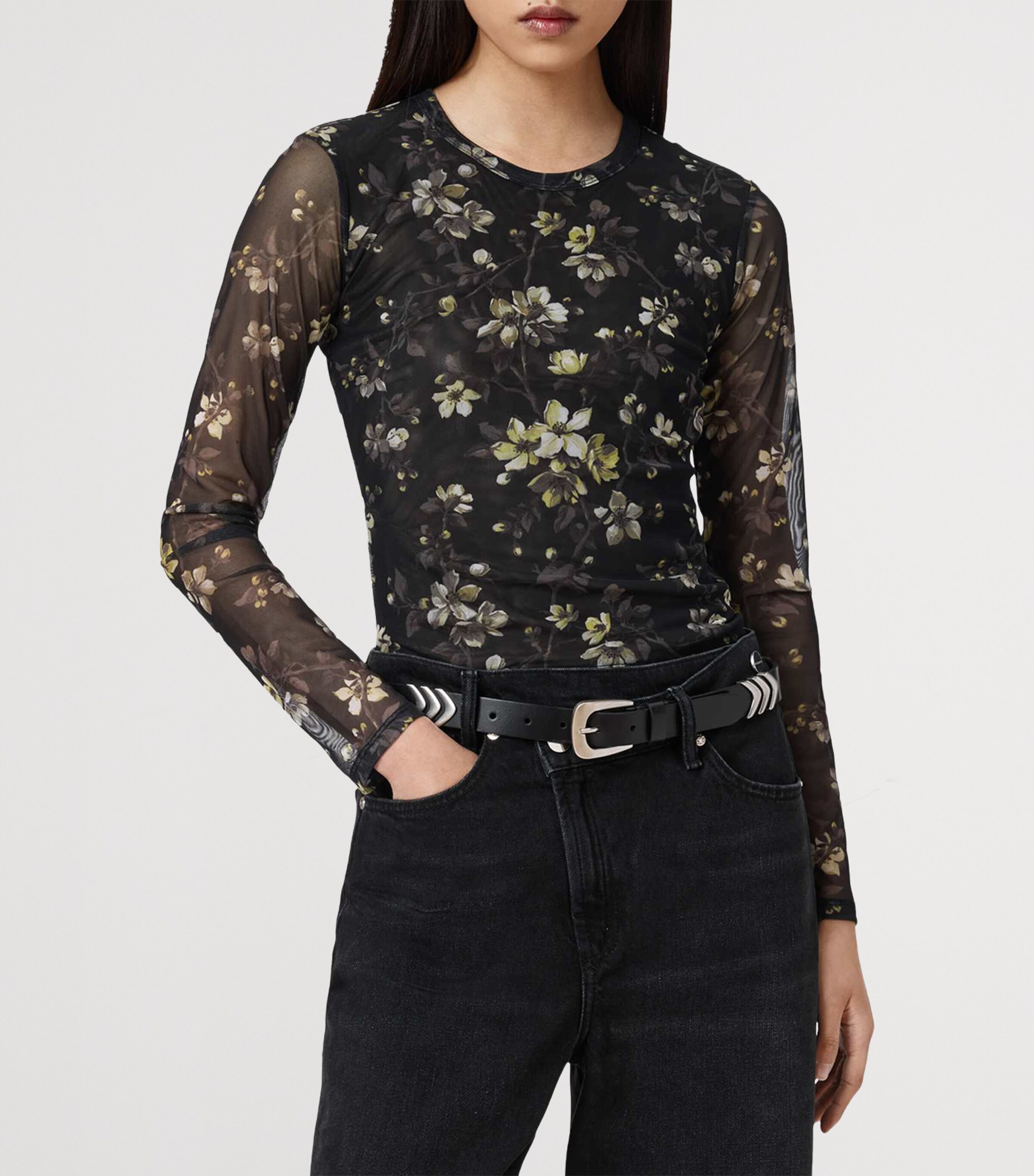 Long-Sleeve Floral Ellie T-Shirt VINE BLACK Image 6