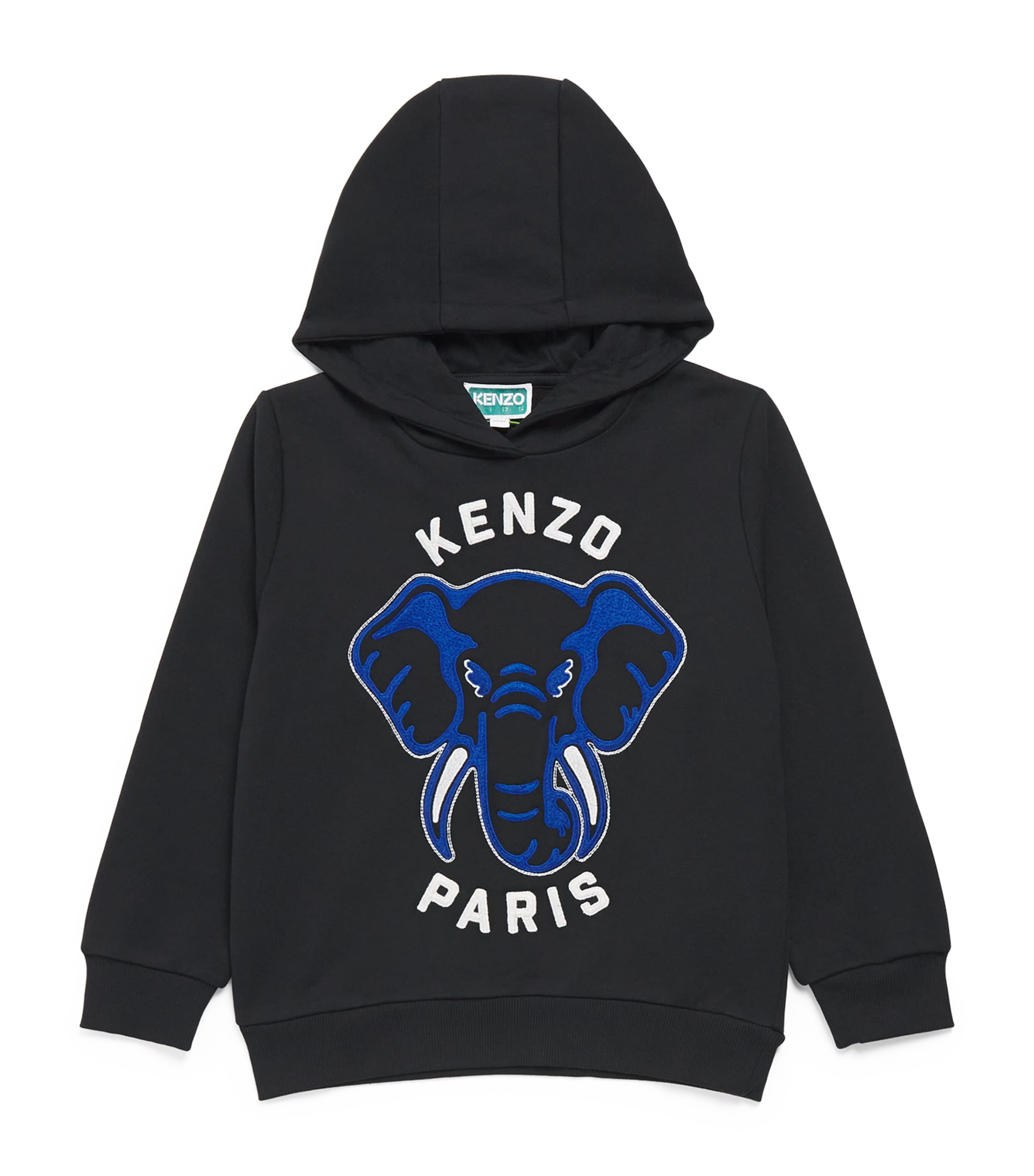 Cotton Elephant Hoodie (2-14 Years) BLACK Image 1