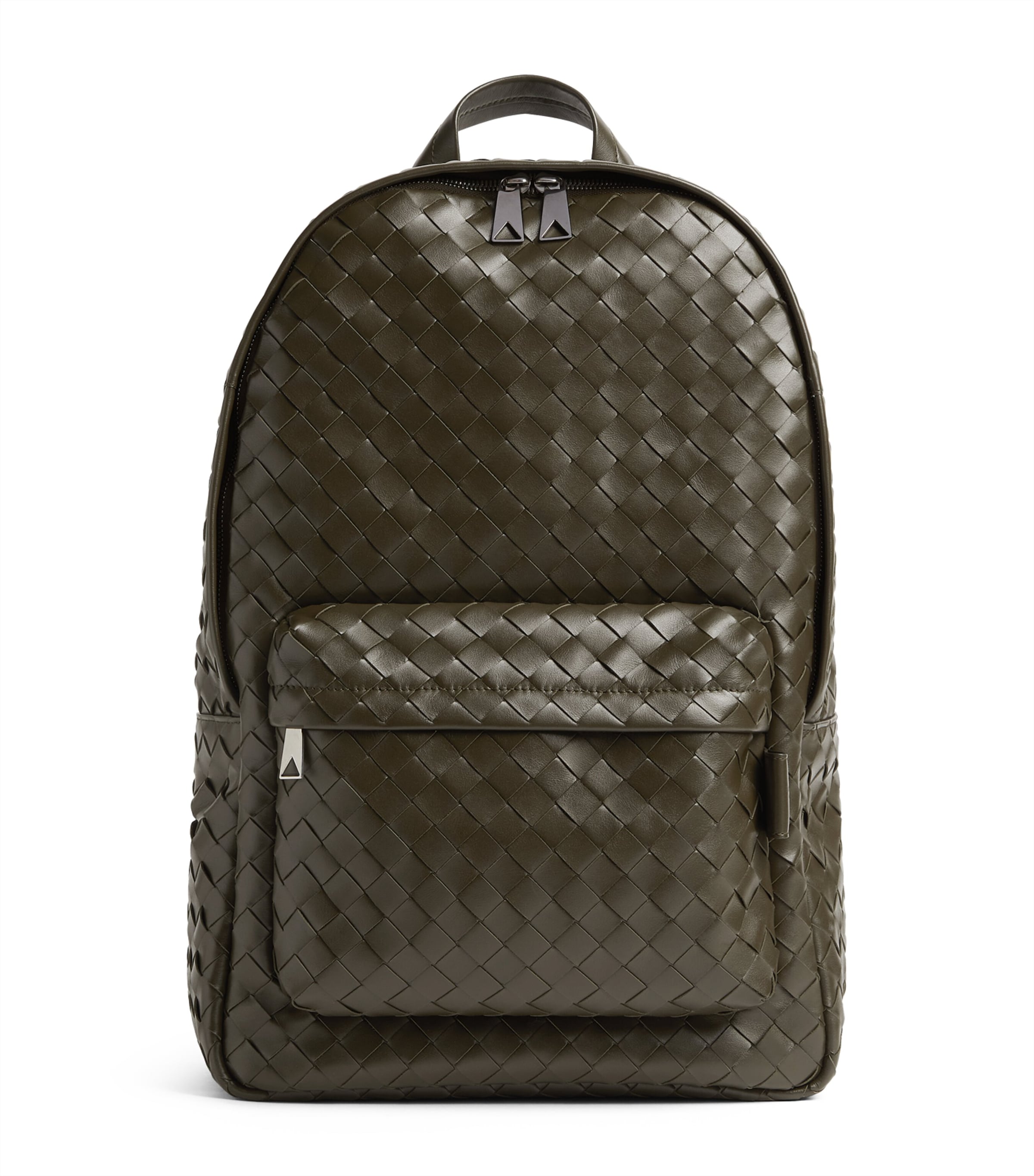 Bottega Veneta Calfskin Intrecciato Backpack In Green