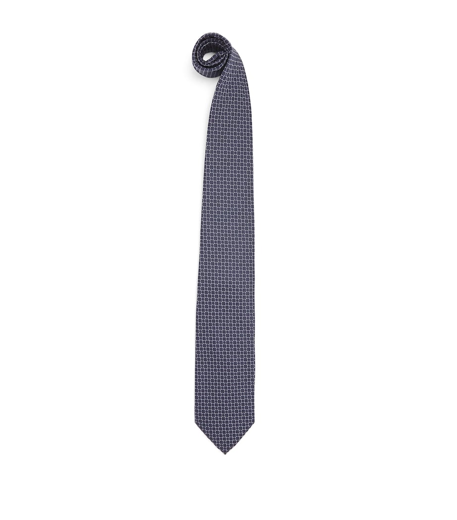 Pal Zileri Silk Geometric Jacquard Tie Blue Image 1