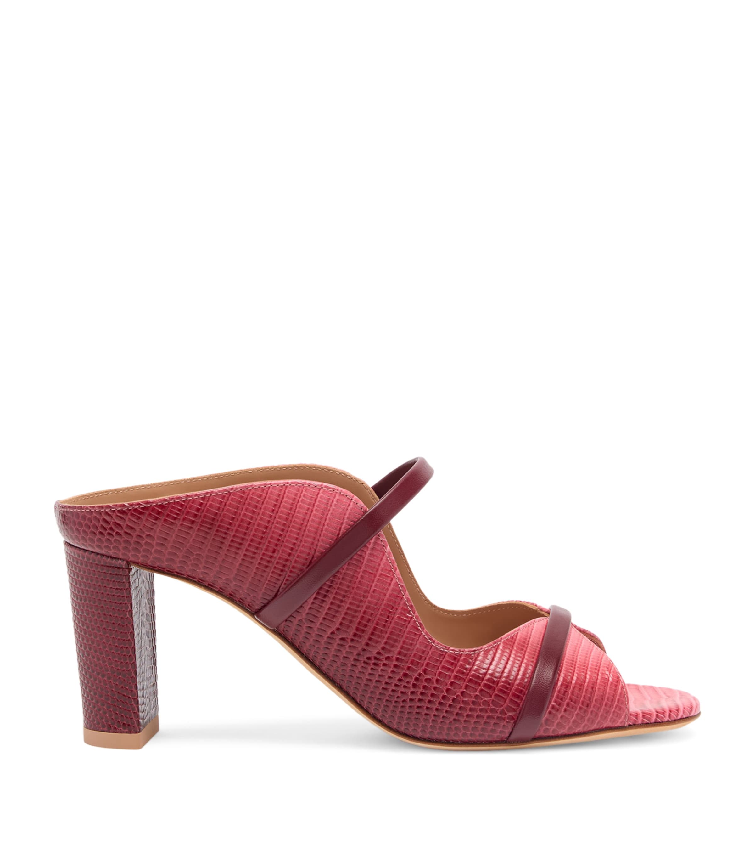 Malone Souliers Embossed Leather Norah Sandals 70 Rosewood Image 1