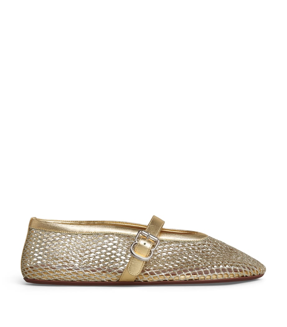 Alaïa Mesh Ballet Flats Platine Image 1