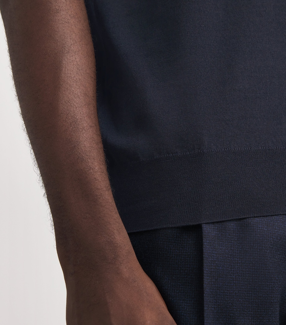 Virgin Wool T-Shirt 850 NAVY Image 6