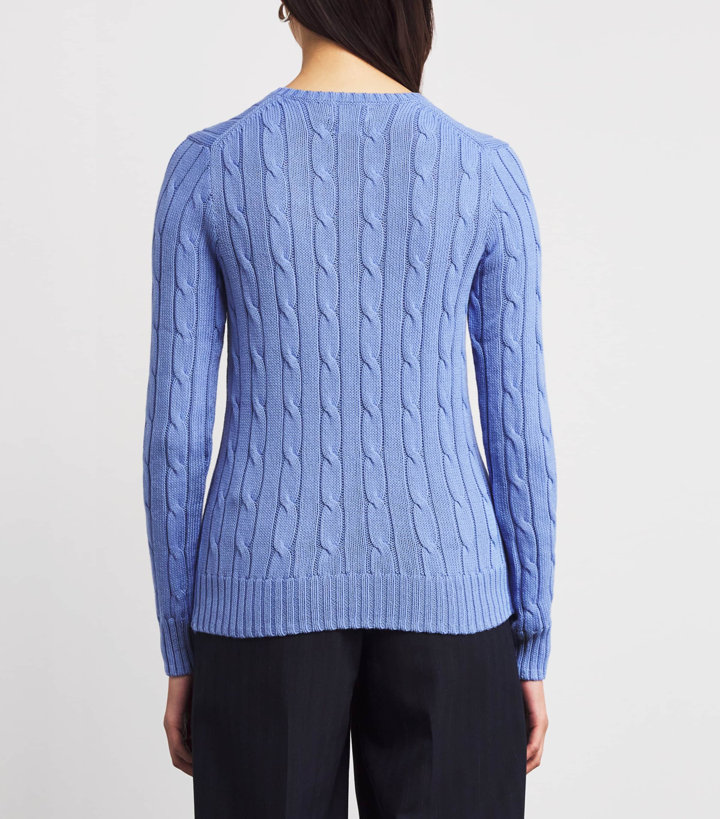 Pima Cotton V-Neck Julianna Sweater NEW LITCHFIELD BLUE Image 4