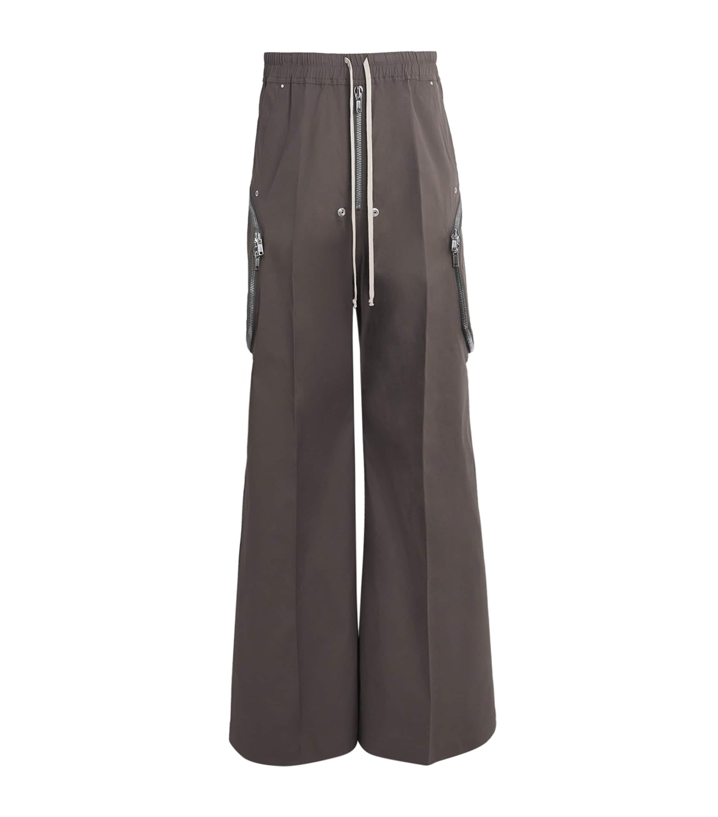 Rick Owens Mens Cotton Heizer Belas Cargo Trousers Dark Dust/ Image 1