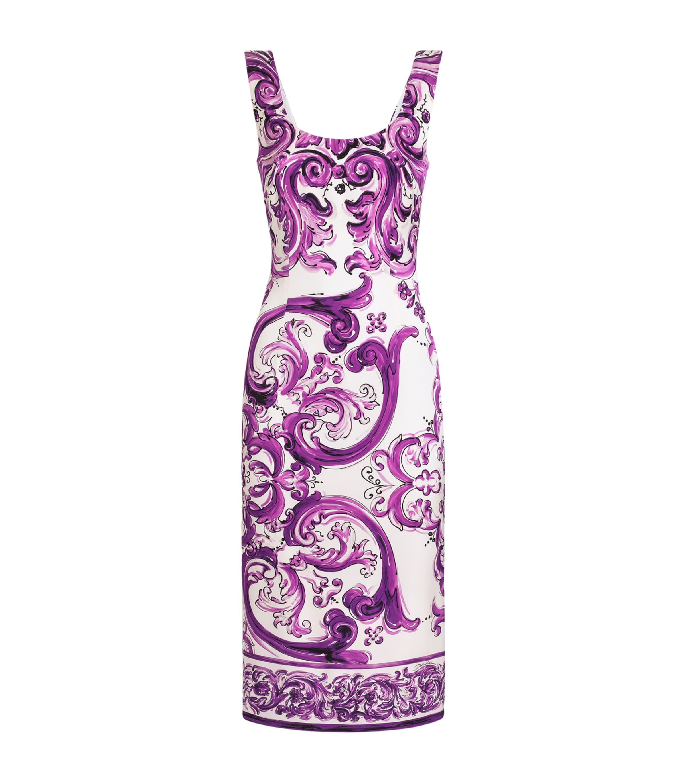 Dolce & Gabbana Majolica Print Midi Dress In Multi