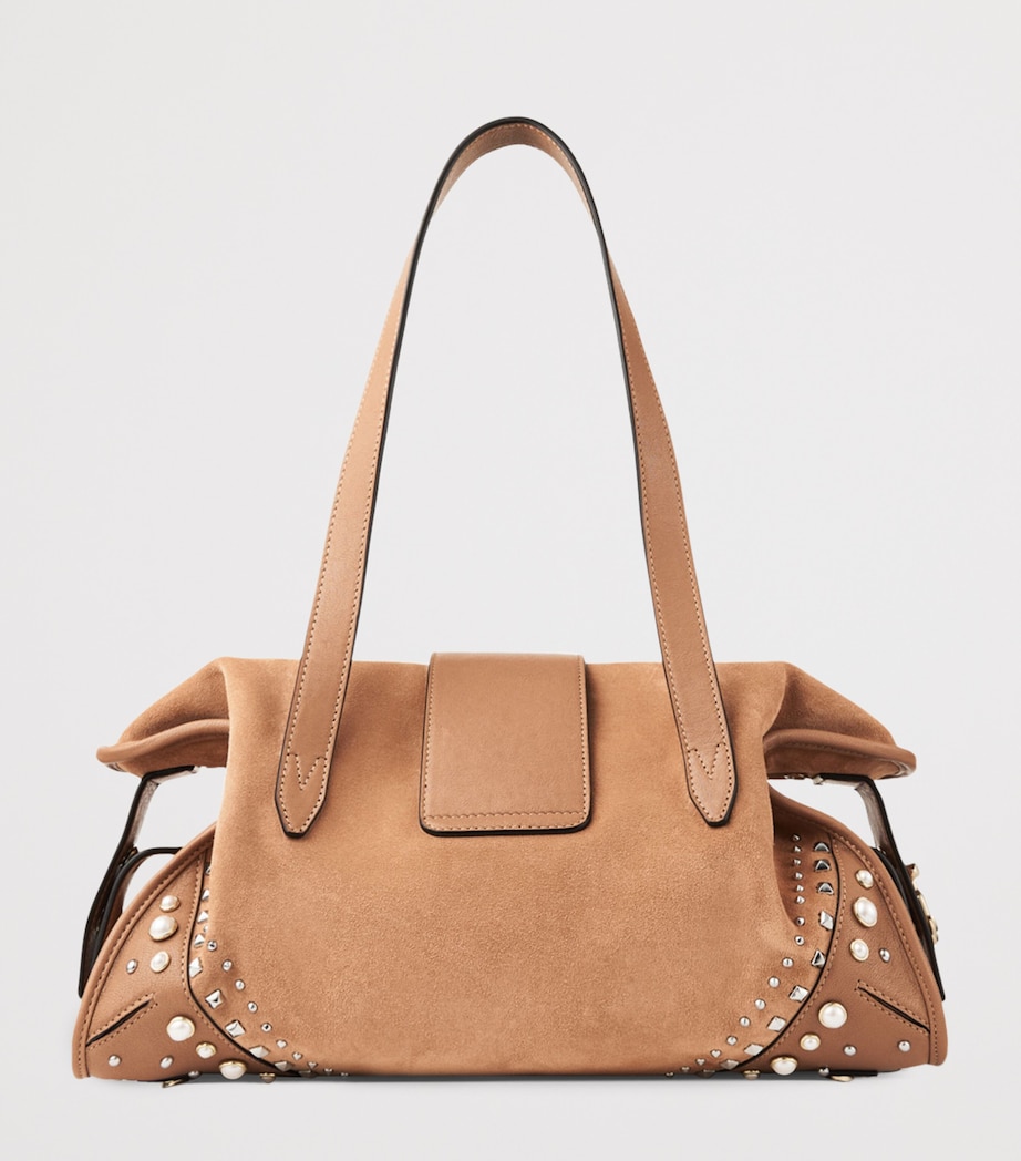 Suede Bar Holdall Bag TOFFEE/IVORY/SHINY G Image 3