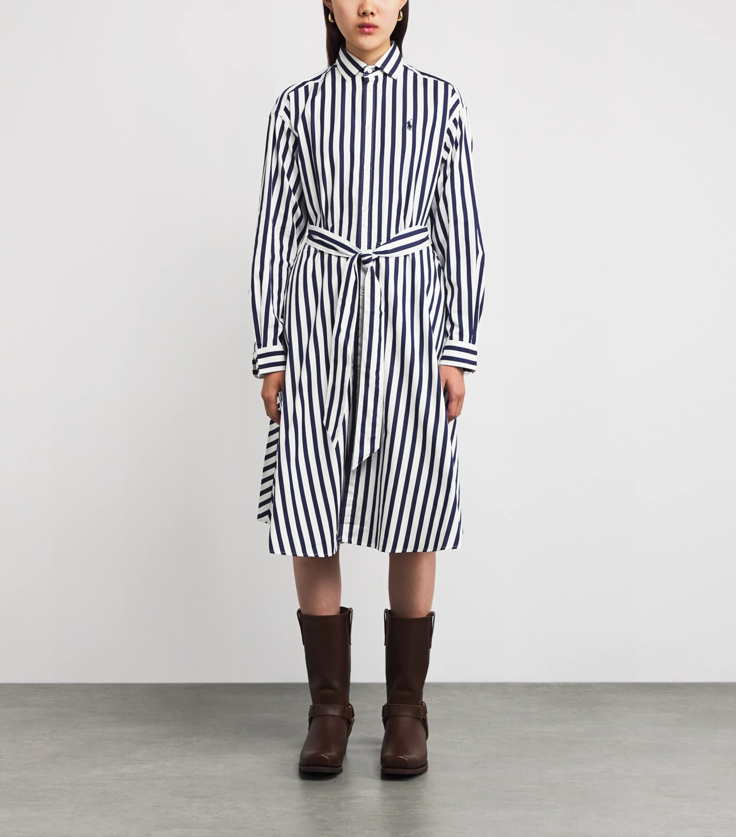 Polo Ralph Lauren Women's Striped Shirtdress - Navy White - Size 6 Polo Ralph Lauren Women's Striped Shirtdress - Navy White - Size 6