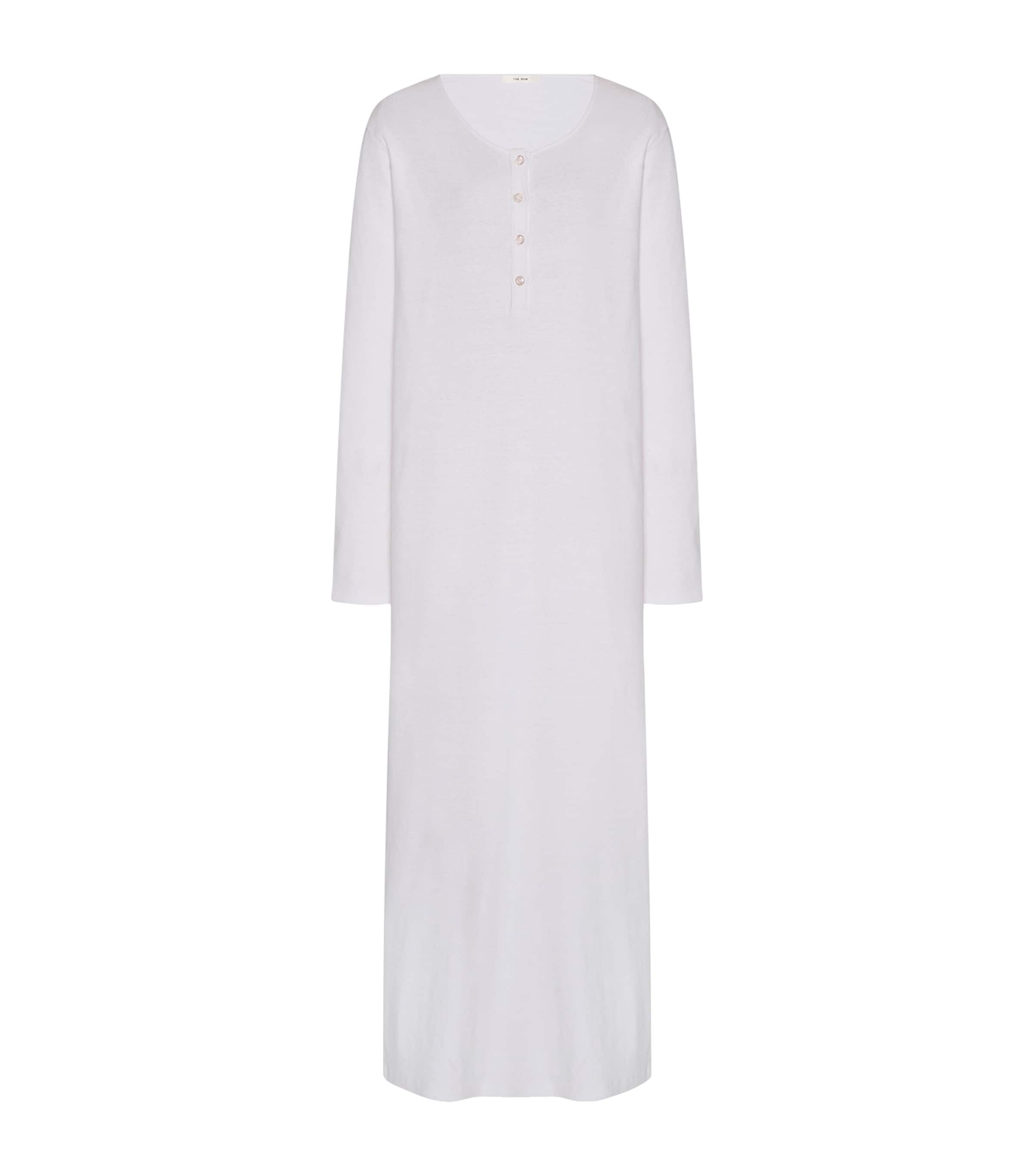 The Row Womens Latoya Cotton Midi Dress White Image 1