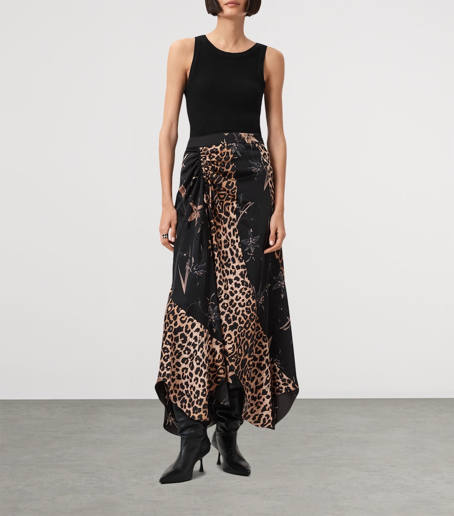 AllSaints Womens Arleen Midi Skirt Petra Black Image 2