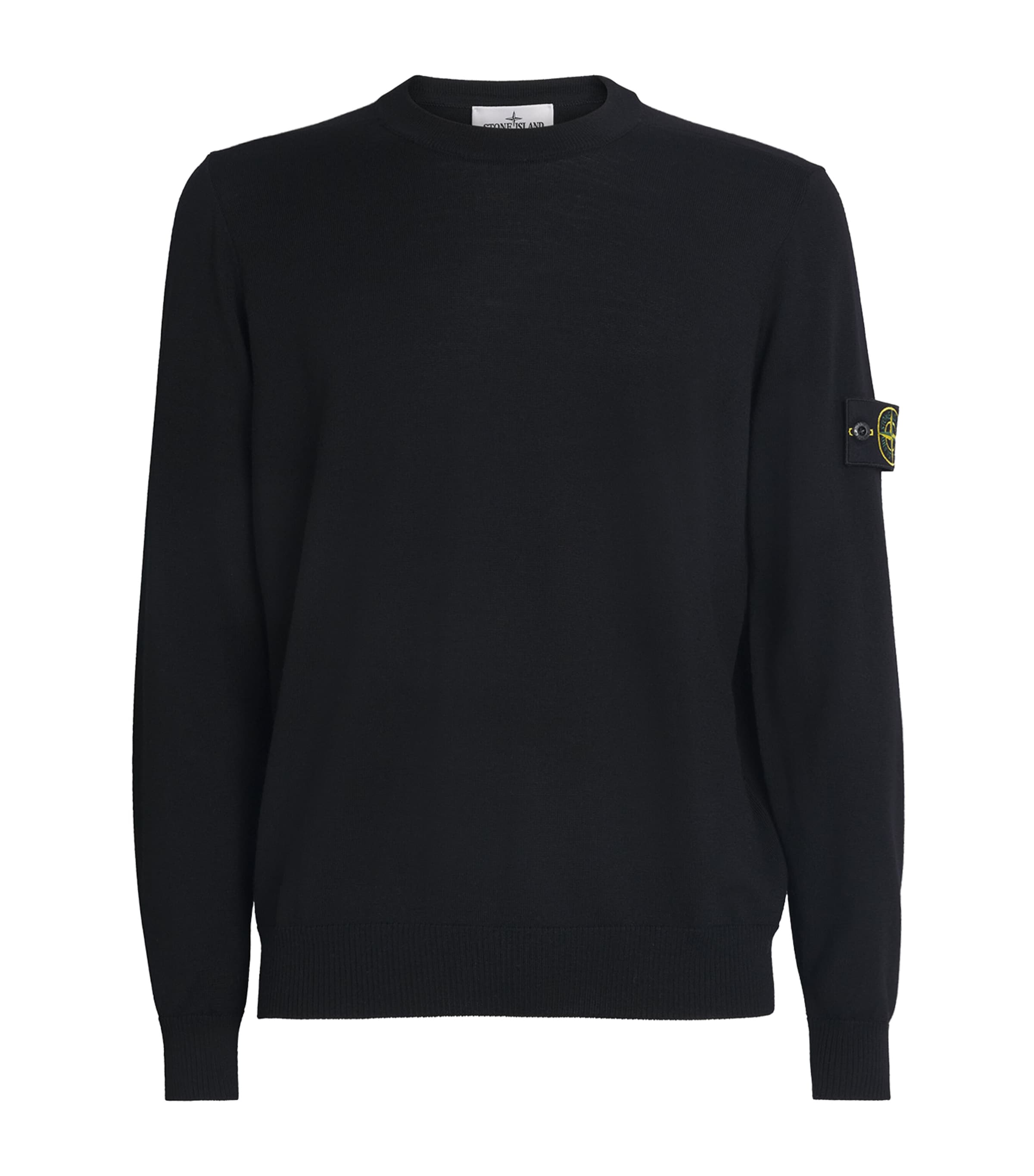 Stone Island Organic Cotton Crewneck Sweatshirt In Black