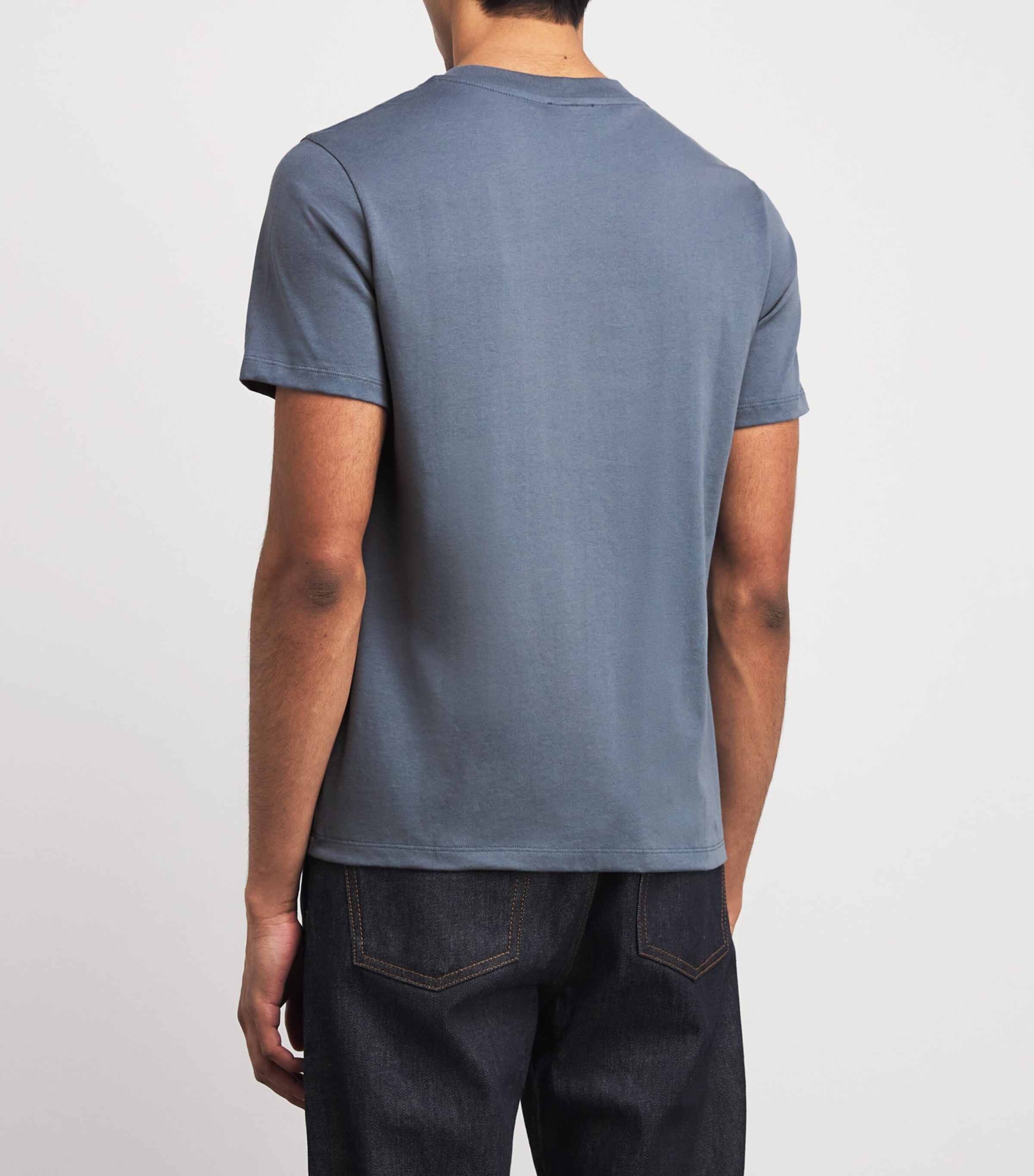Organic Cotton Logo T-Shirt GREY / BLU Image 4
