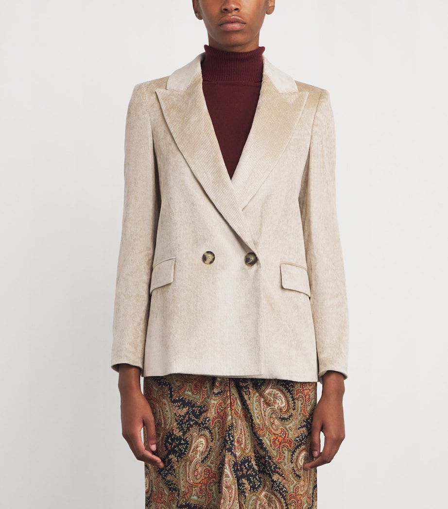 Corduroy Double-Breasted Sevyn Blazer HEATHERED SAND Image 3