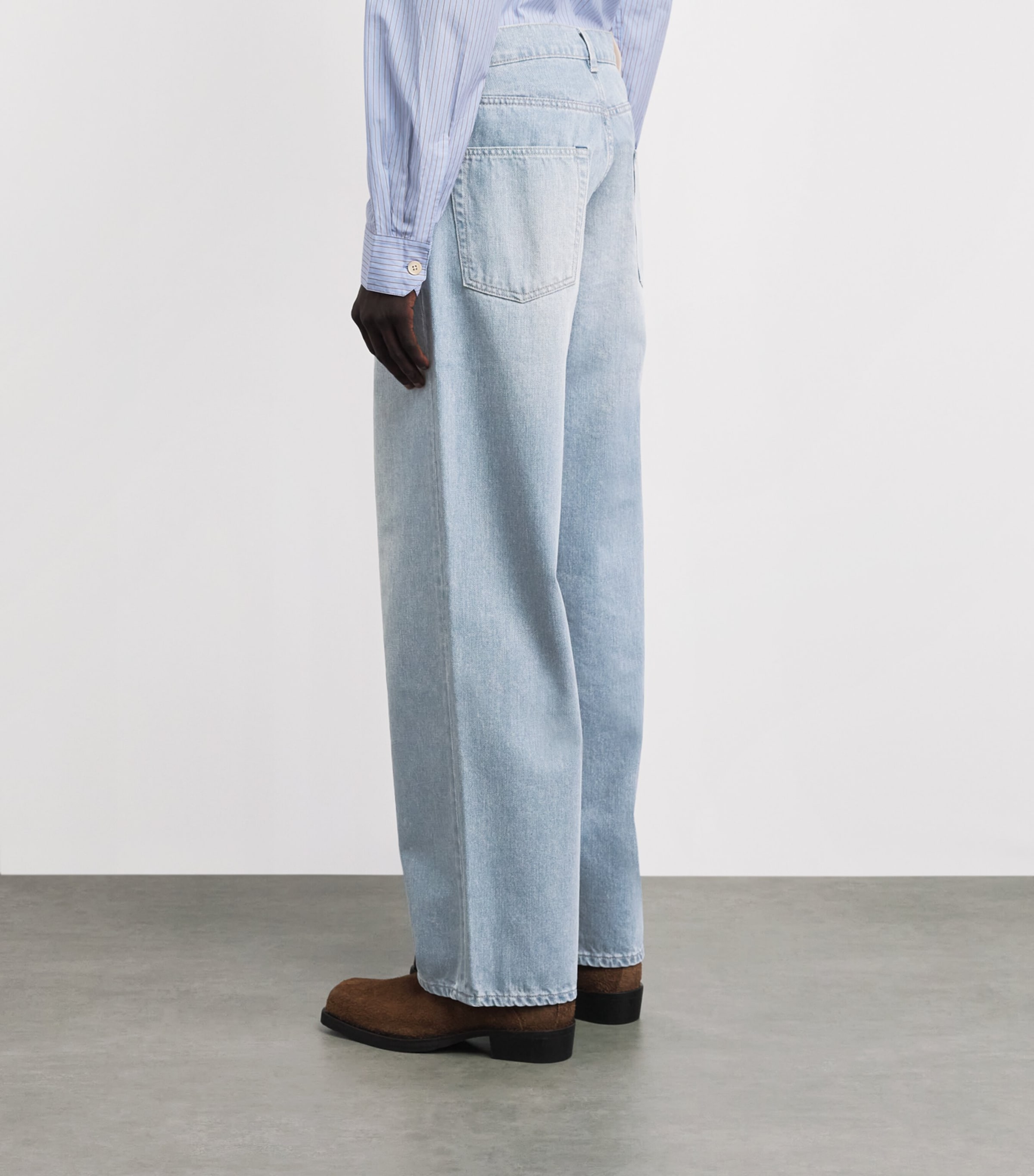 Our Legacy Mens Vast Cut Wide-Leg Jeans Pale Coast Wash Image 5
