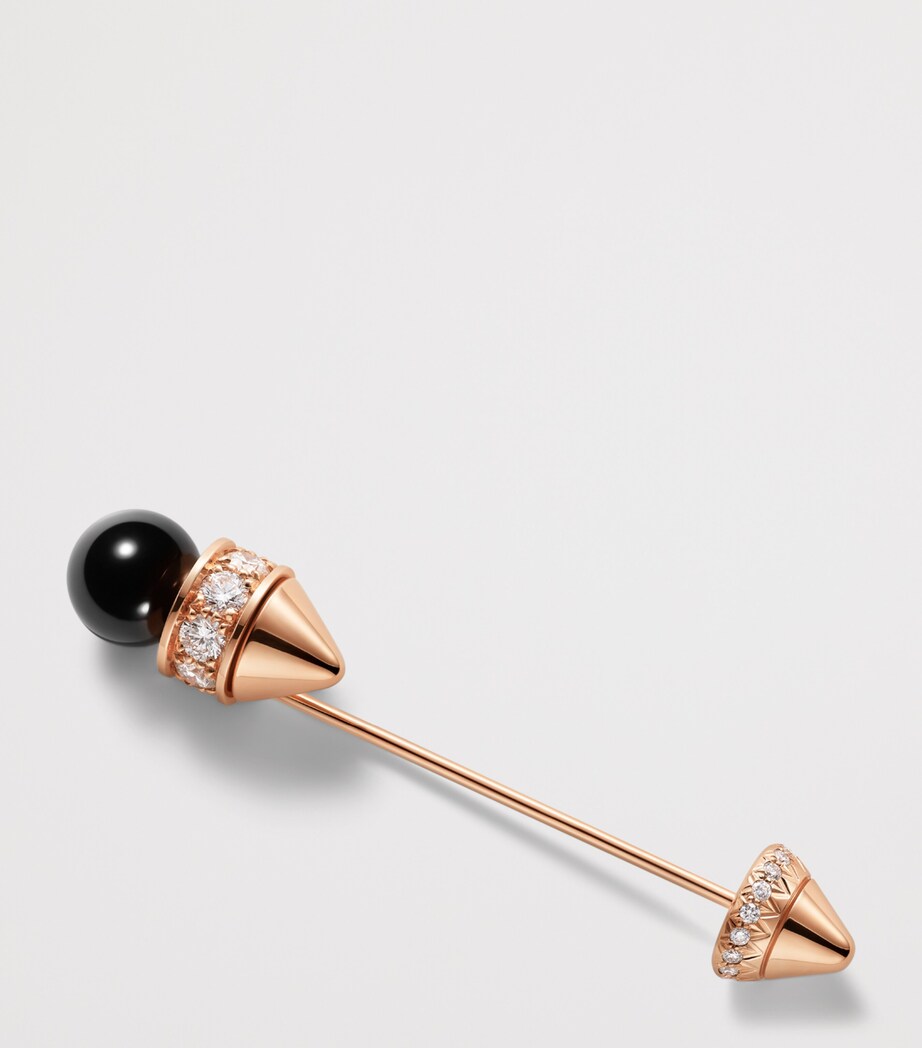 Cartier Rose Gold, Diamond and Onyx Clash de Cartier Tie Pin Mixed Gold Image 3
