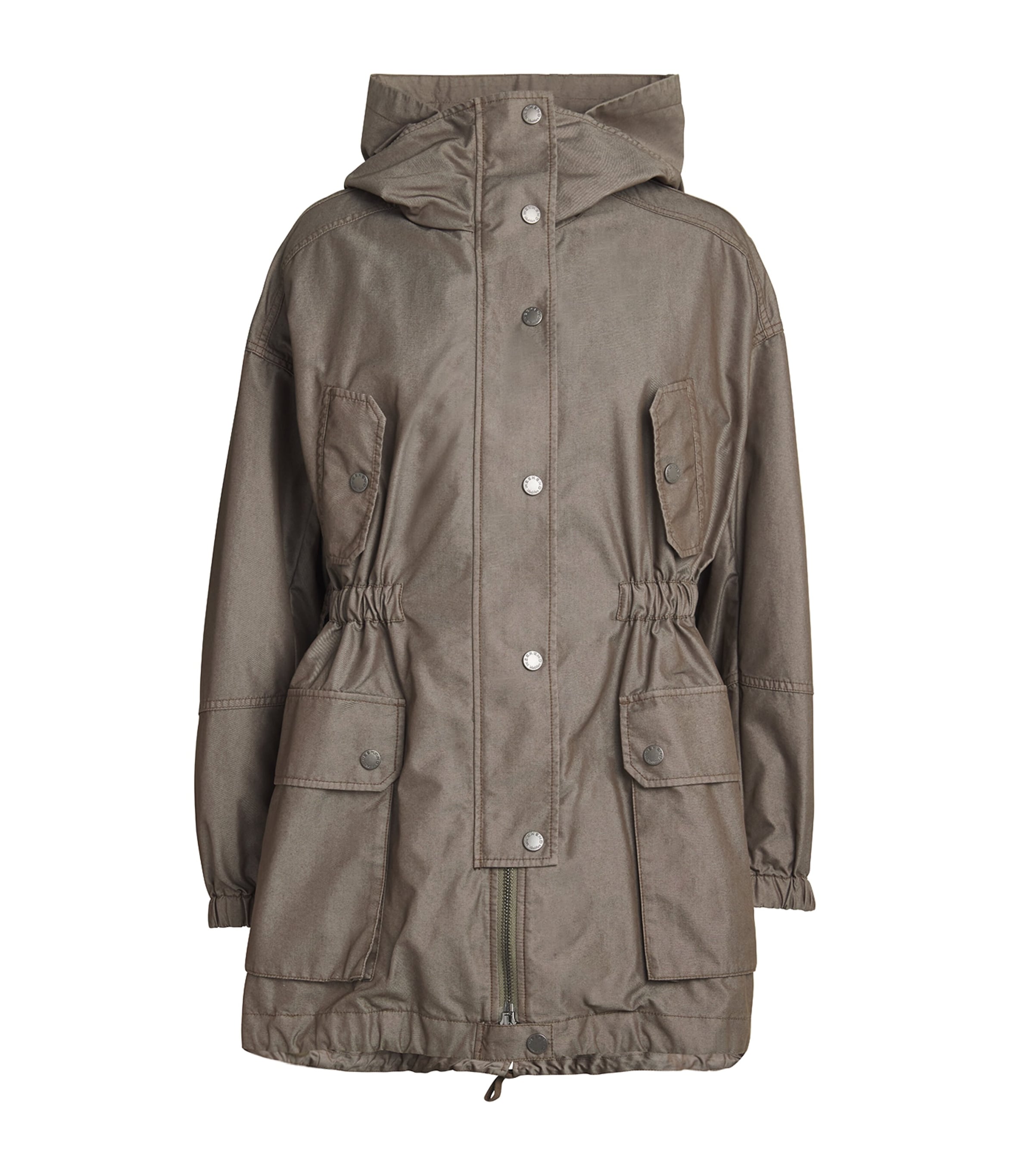 Weekend Max Mara Gabardine Double-layer Parka Coat In Green