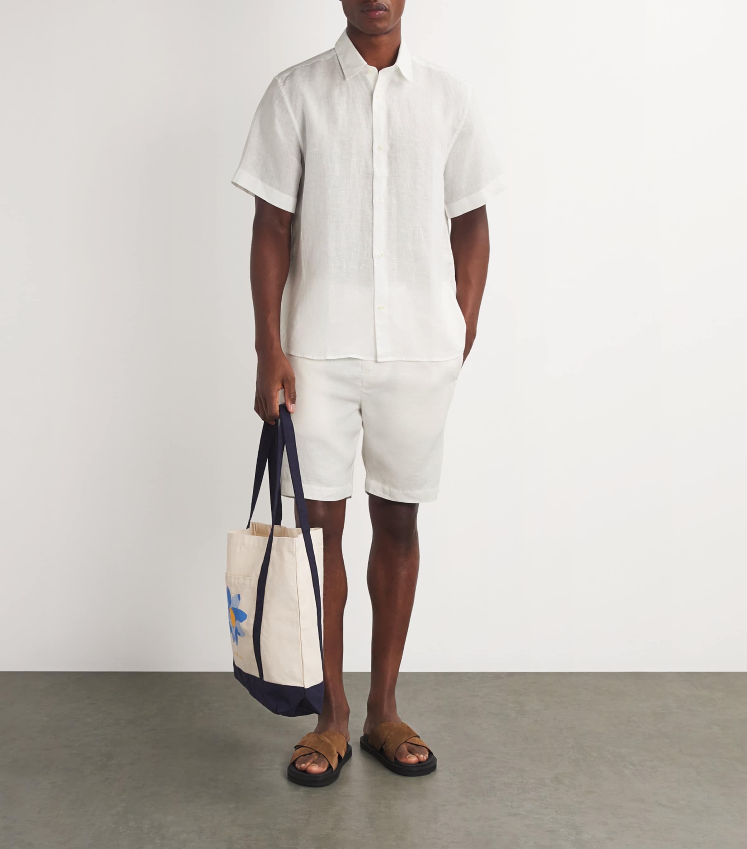 Linen Castro Short-Sleeve Shirt WHITE Image 2