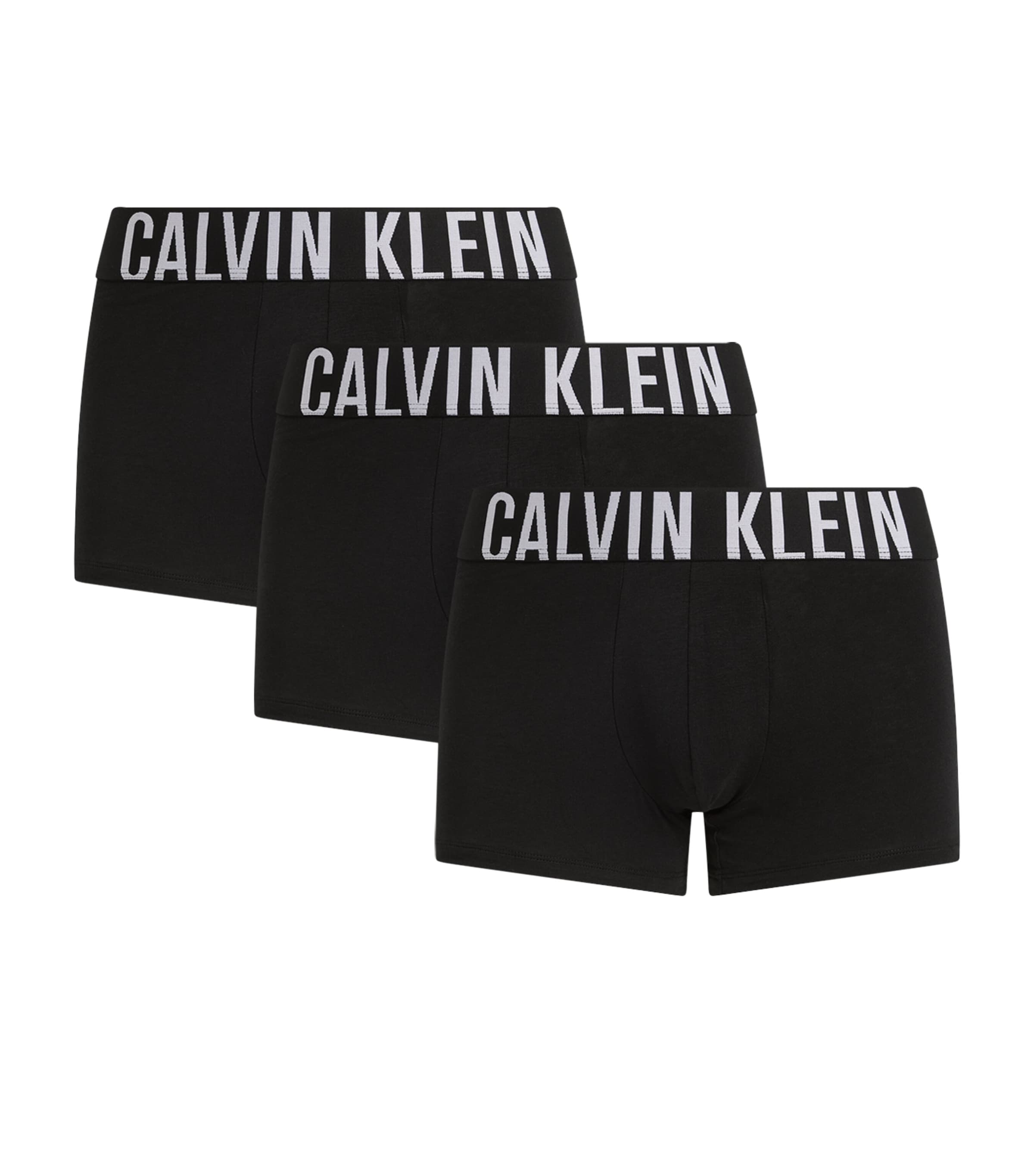 Calvin Klein Mens Black Black Black Logo-waistband Pack Of Three Stretch-cotton Trunks In Black