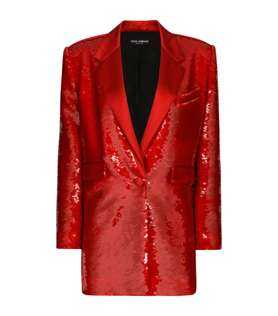 Sequin Blazer R0026-LIGHT BORDEAUX Image 1