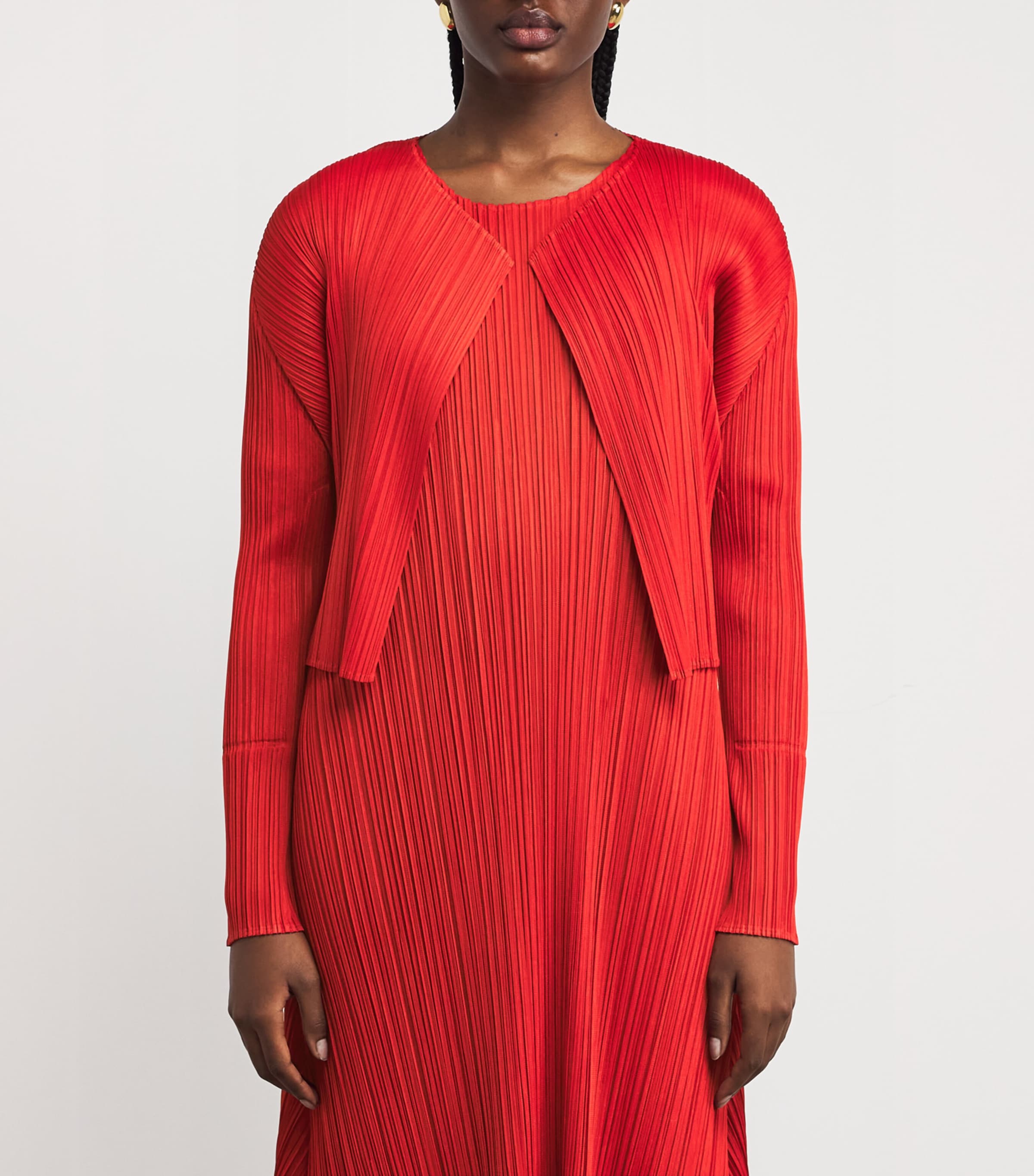 Monthly Colors July Cardigan BRIGHT RED Image 3