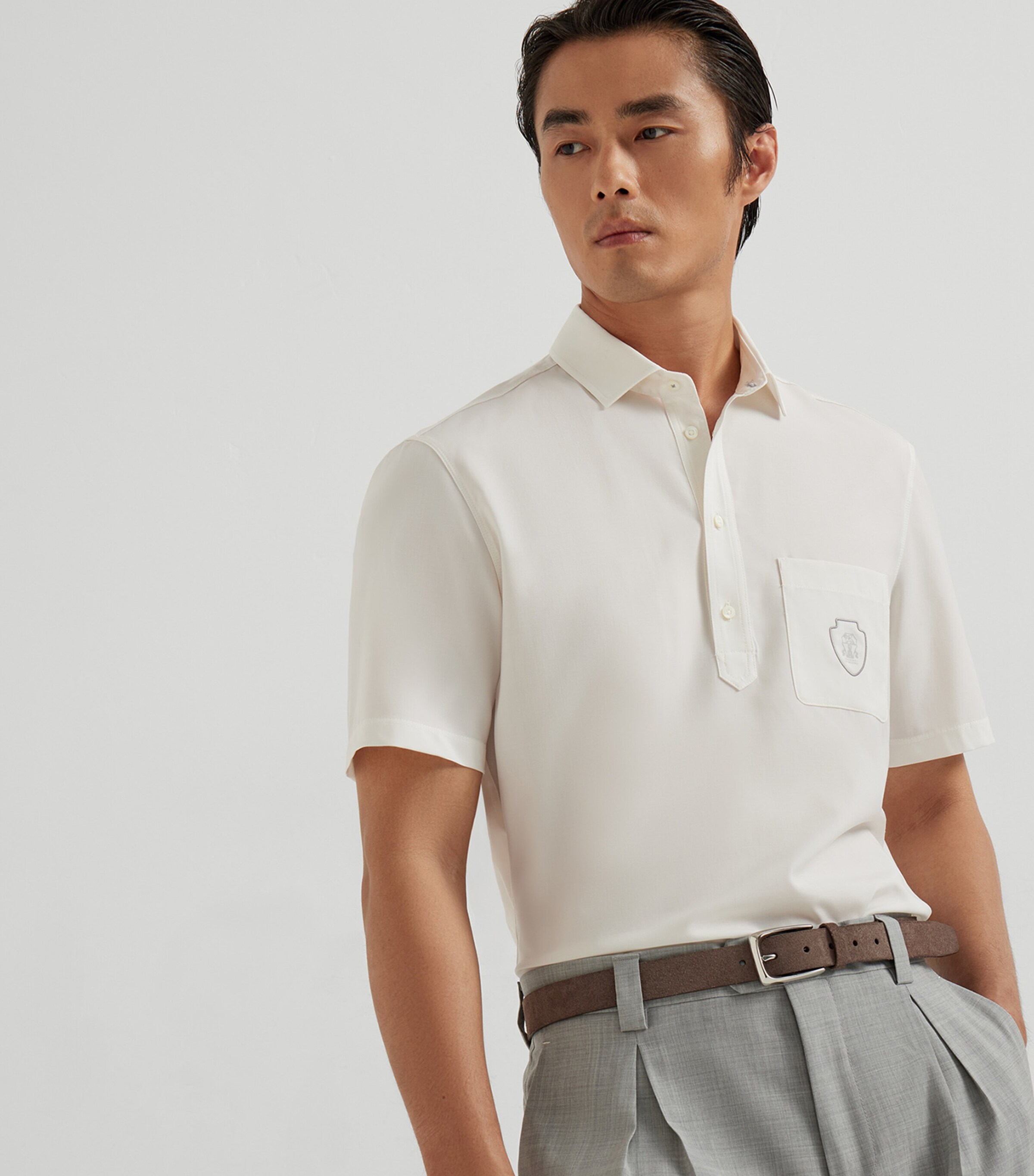 Virgin Wool Polo Shirt CTL60 Image 2