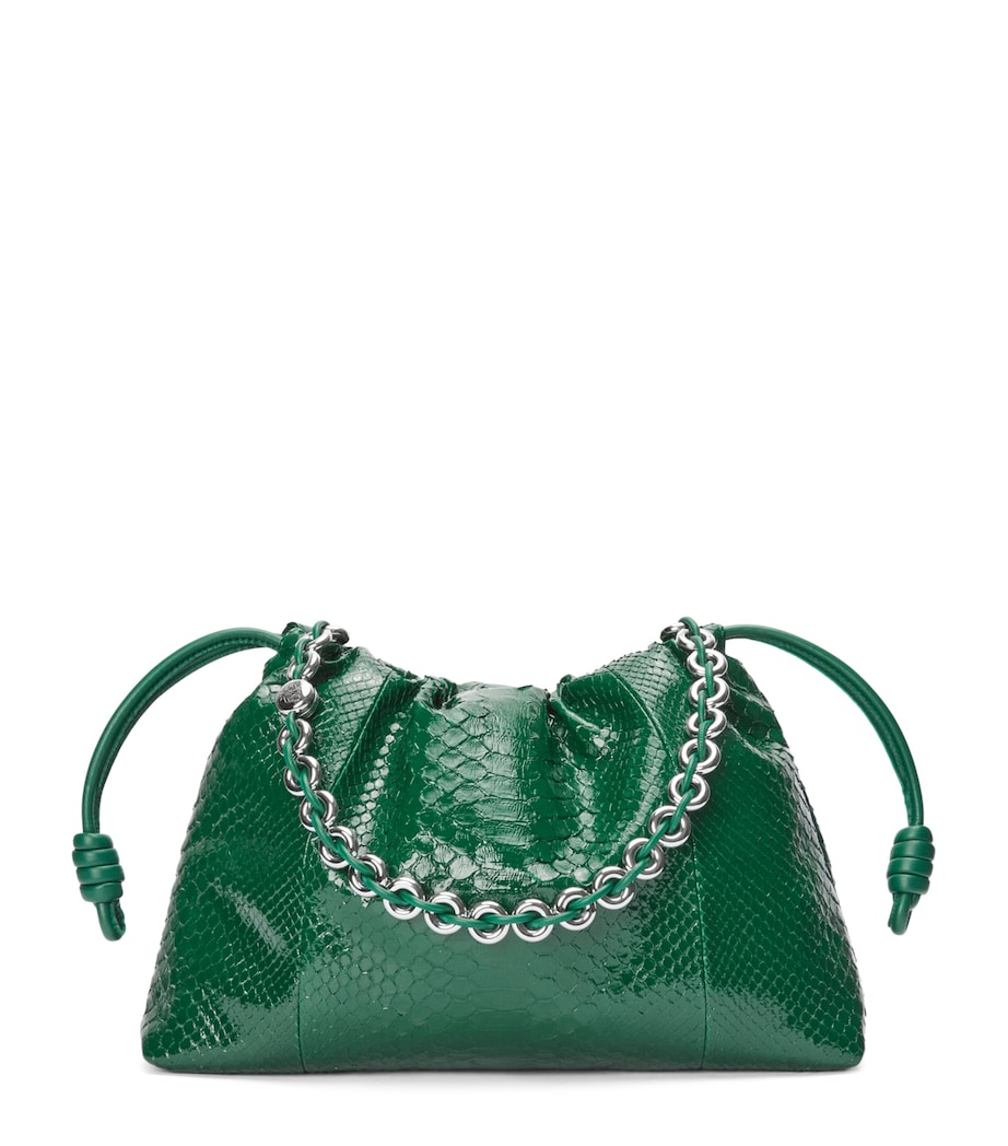 Large Patent Python Flamenco Purse EMERALD GREEN Image 1