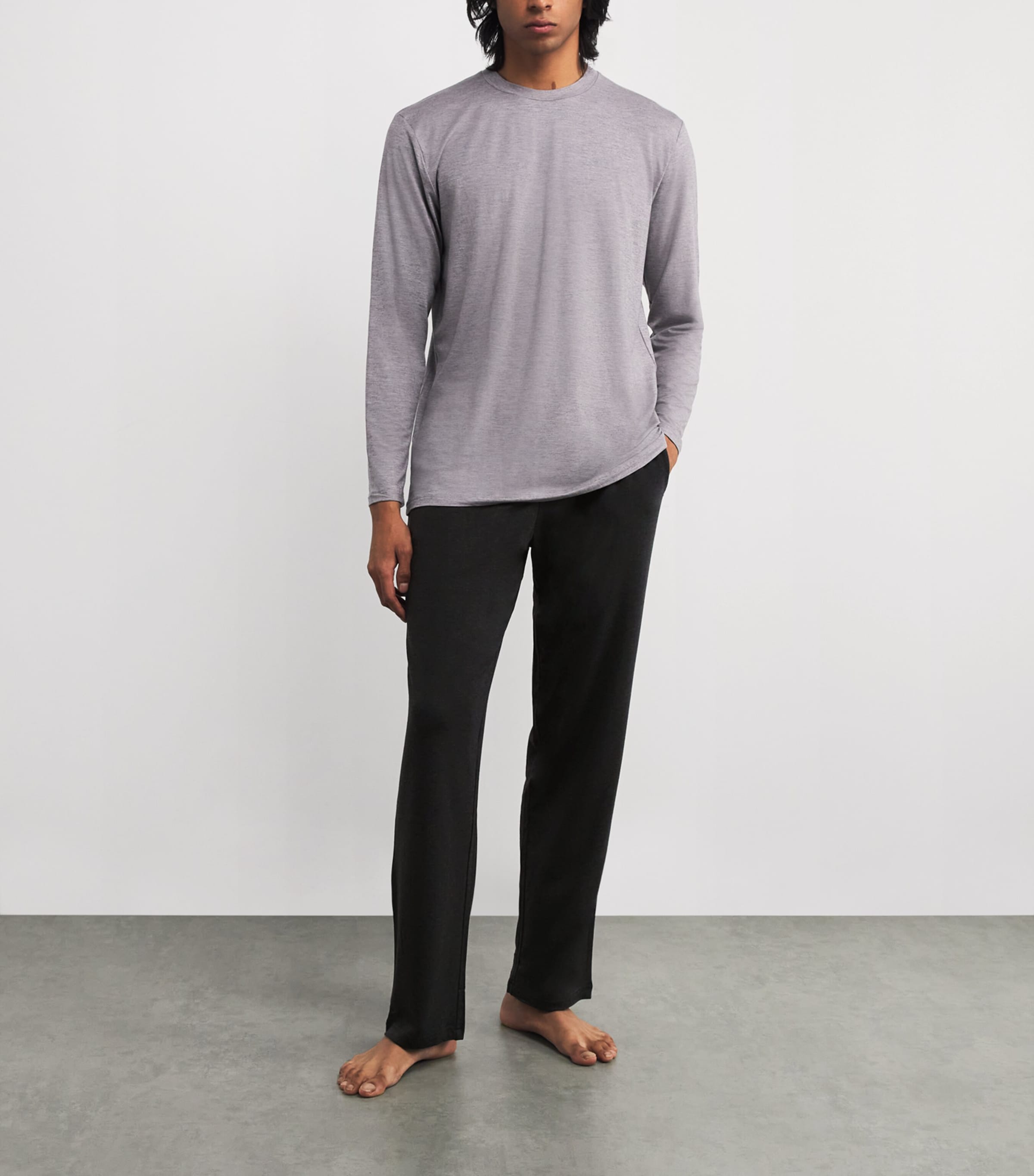 Zimmerli Mens Soft Lounge Trousers Dgrey Melange Image 2