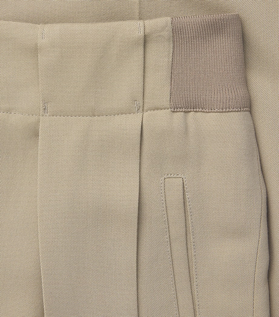 Victoria Beckham Womens Pleated Tailored Trousers Camel Melange Image 6