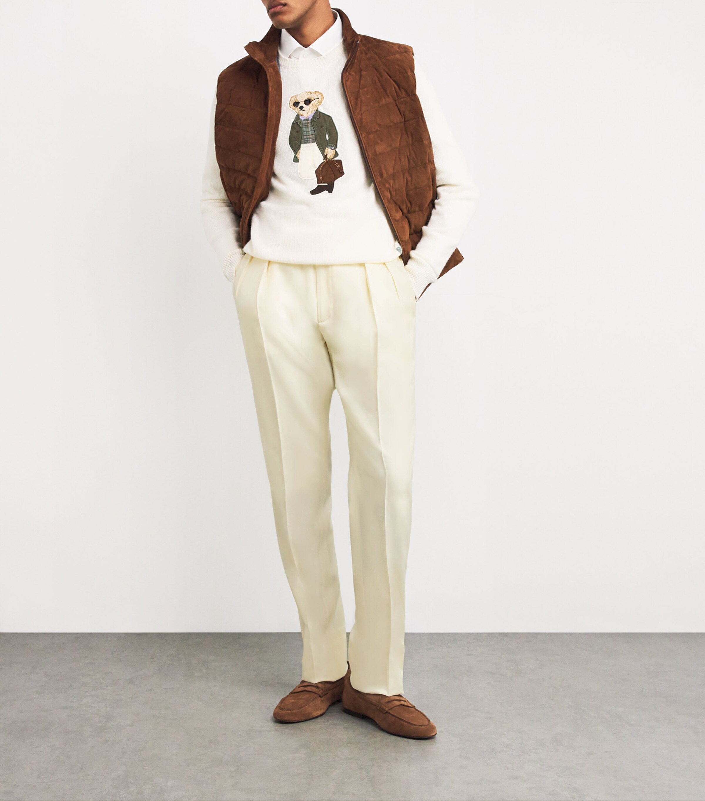 Wool Gregory Tailored Trousers CREAM Image 2