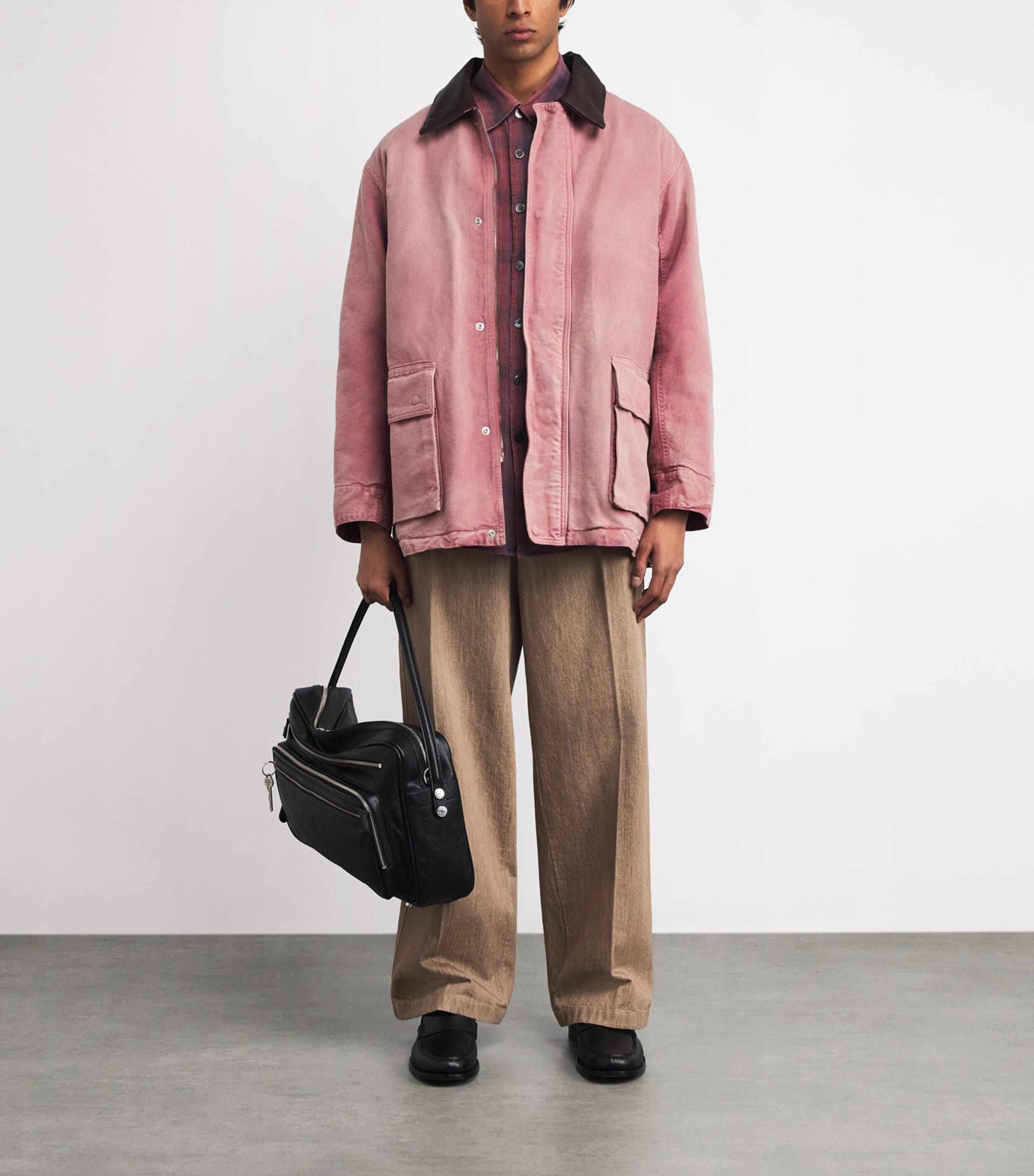 Organic Cotton Duck Workwear Jacket FADED BURGUNDY Image 2