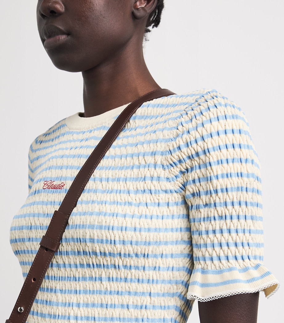 Claudie Pierlot Womens Knitted Stripe Top Dual Color Image 3