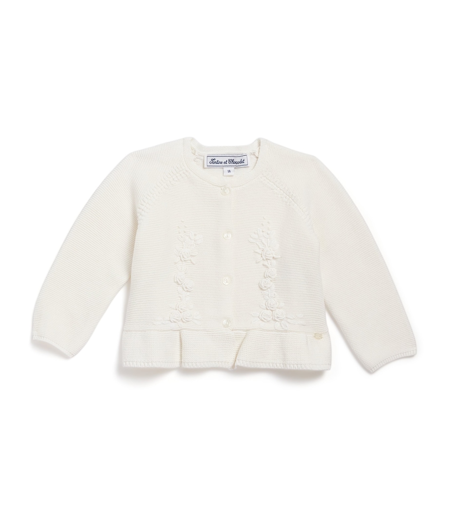 Cotton Embroidered Cardigan (3 Months-4 Years) BLANC Image 1