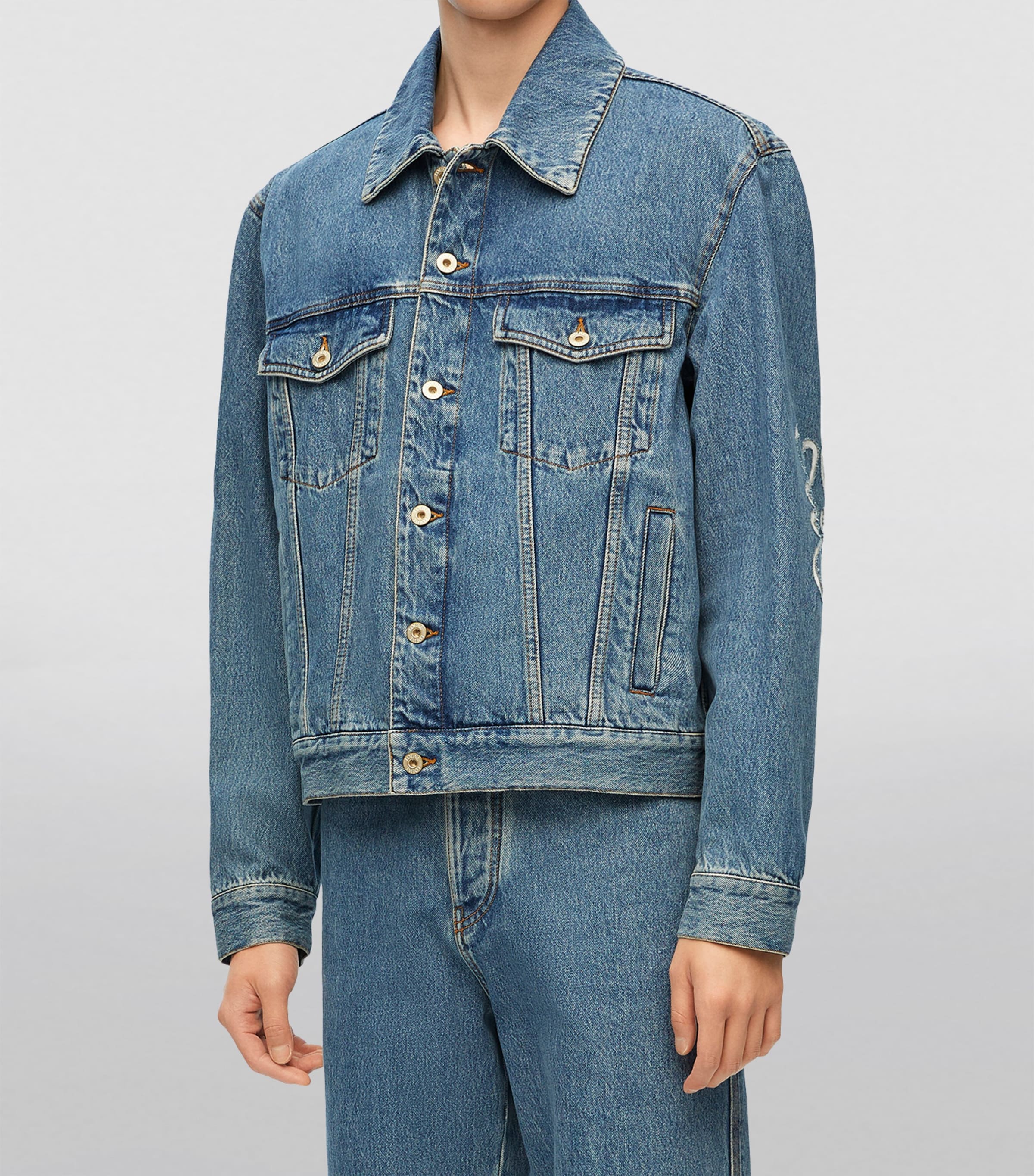 Anagram Patch Denim Jacket MID BLUE DENIM Image 3