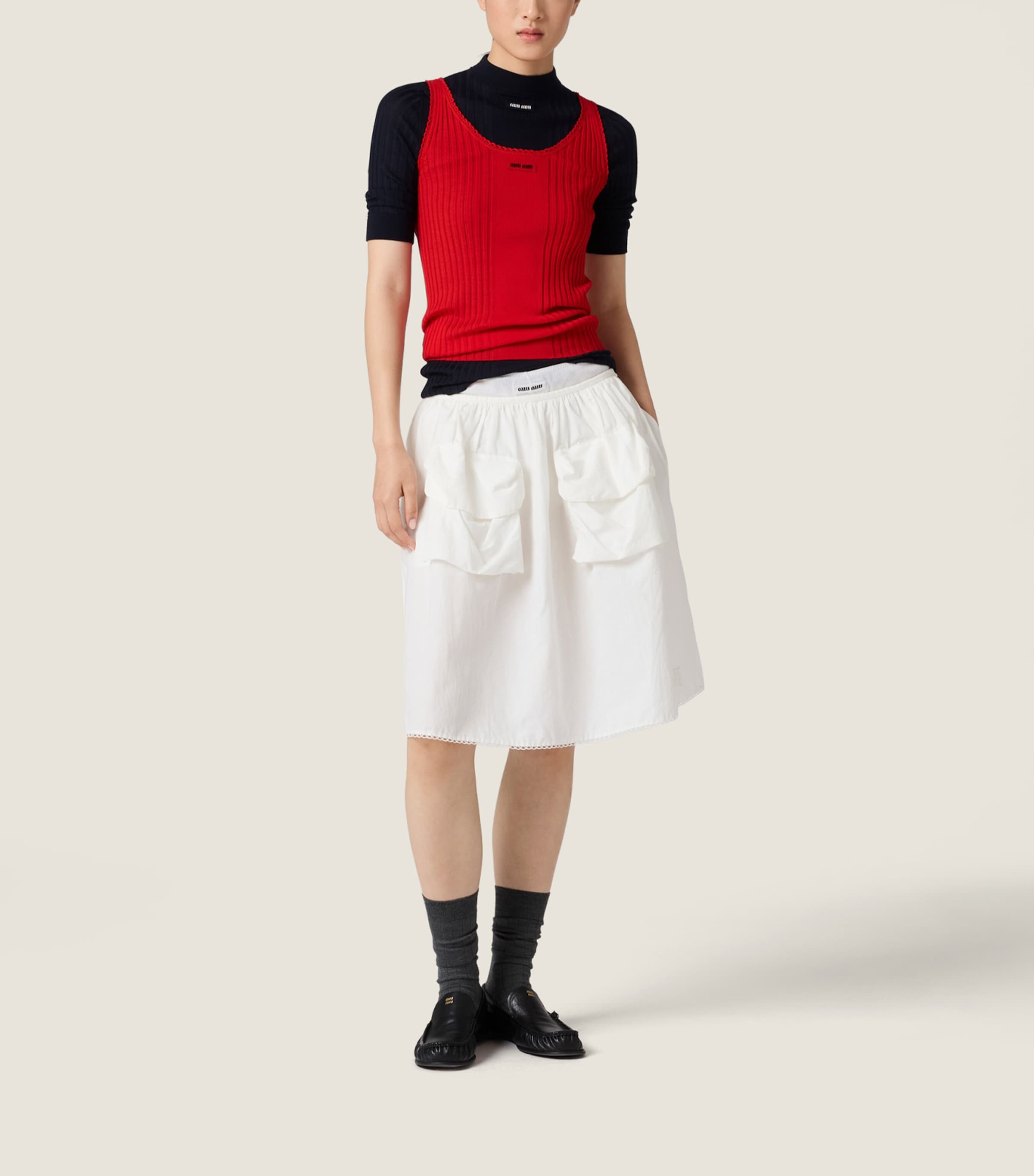 Wool Rib-Knit Tank Top F0011 Image 2