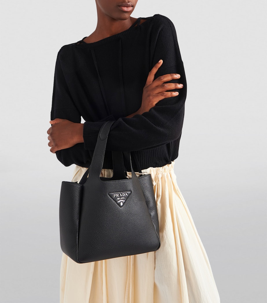 Prada Medium Leather Tote Bag Image 5