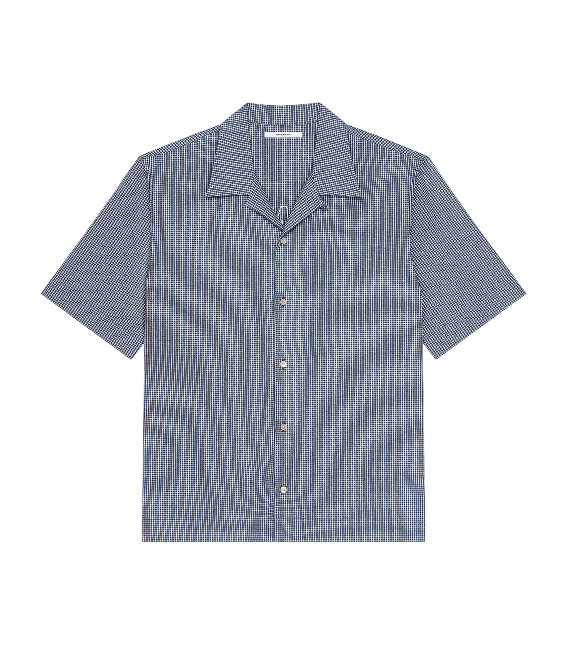 Givenchy Mens Cotton Short-Sleeve Shirt White/blue Image 1