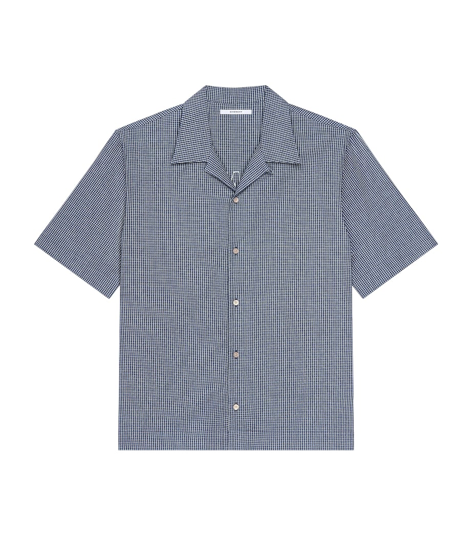 Cotton Short-Sleeve Shirt WHITE/BLUE Image 1