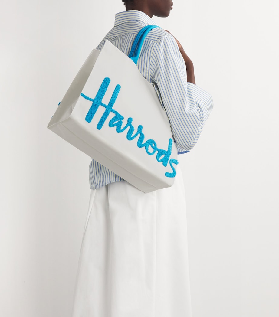 Large Cotton Logo Tote Bag BRIGHT BLUE Image 2